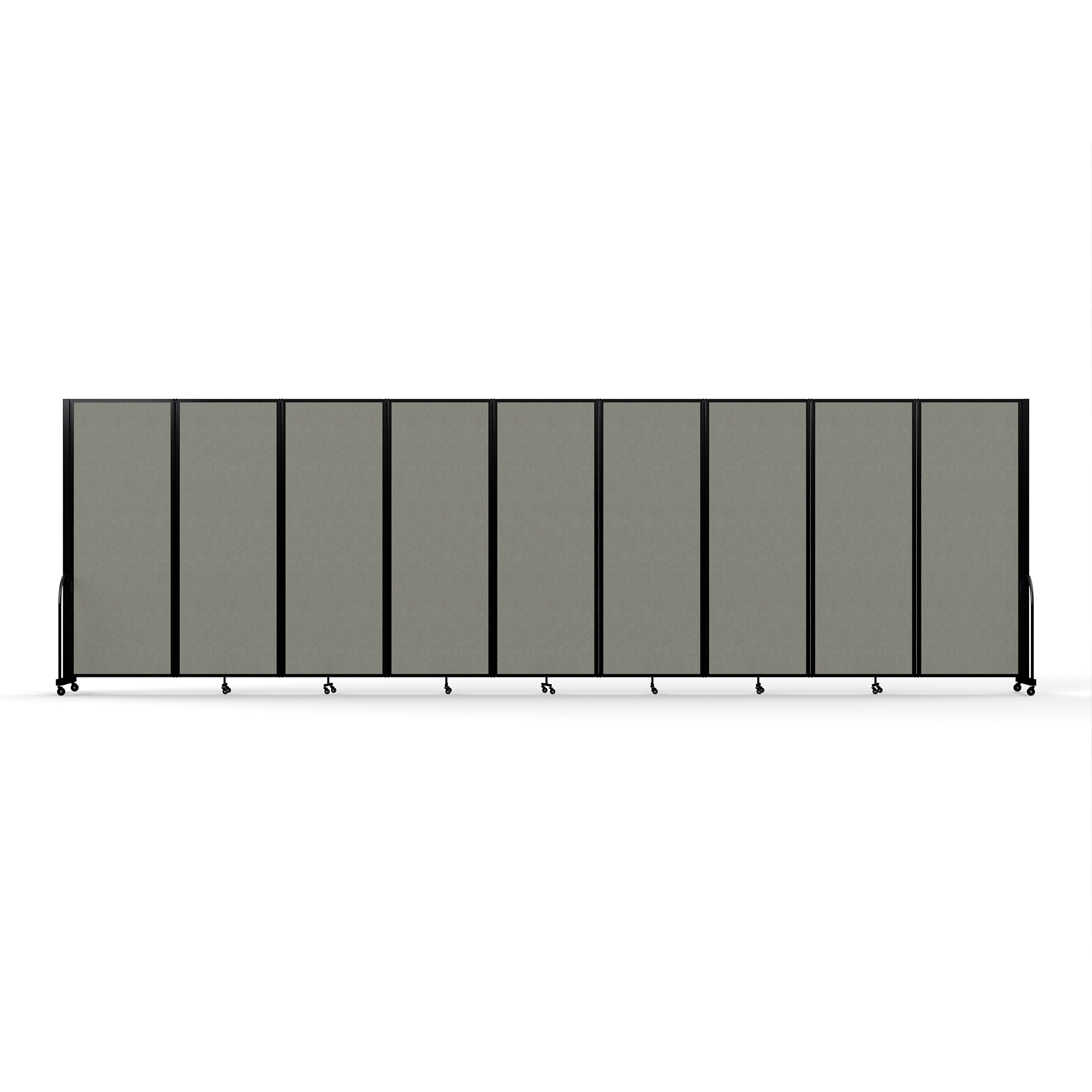 Screenflex Full Motion Divider — 7ft. 6in. x 25ft. 1in., Black Frame, Select Gray, Model# FSH-769-B-LGY