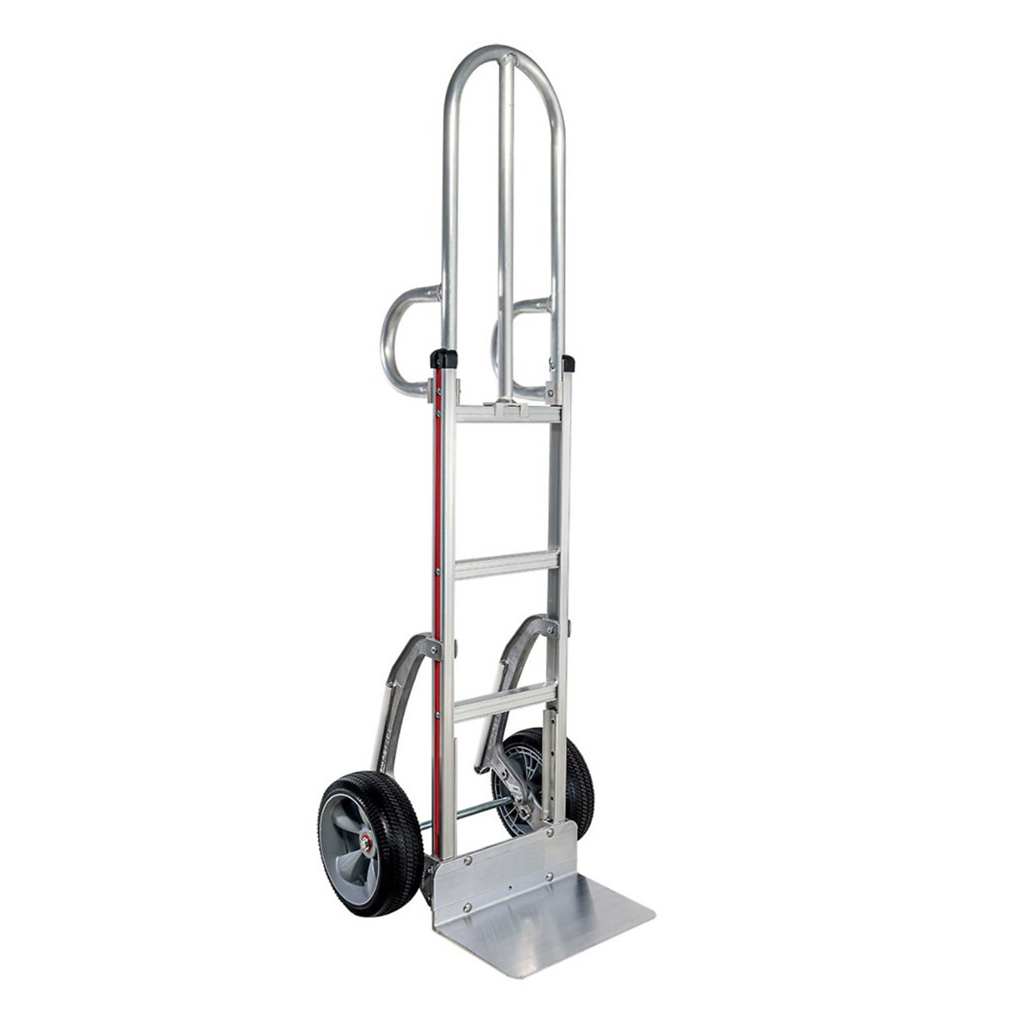 SNAP-LOC E-Track Single Wood Dolly Strap Tie-Down Anchor Kit with 2-Inch x 16-Foot Ratchet 4,400 lb E-Track Aluminum Hand Truck 10x3.5 Microcellular Tires Tall Dual Grip-Handles Stair Skids 500-pounds, Model# SLVMHMK13
