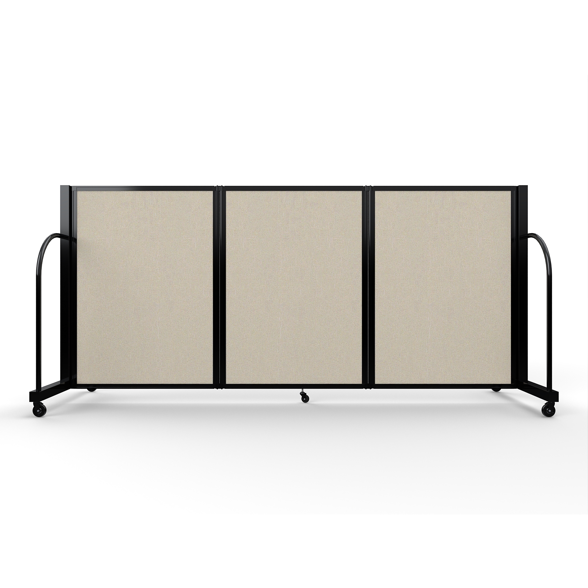 Screenflex Full Motion Divider, 4' x 8'7", Black Frame, Sand