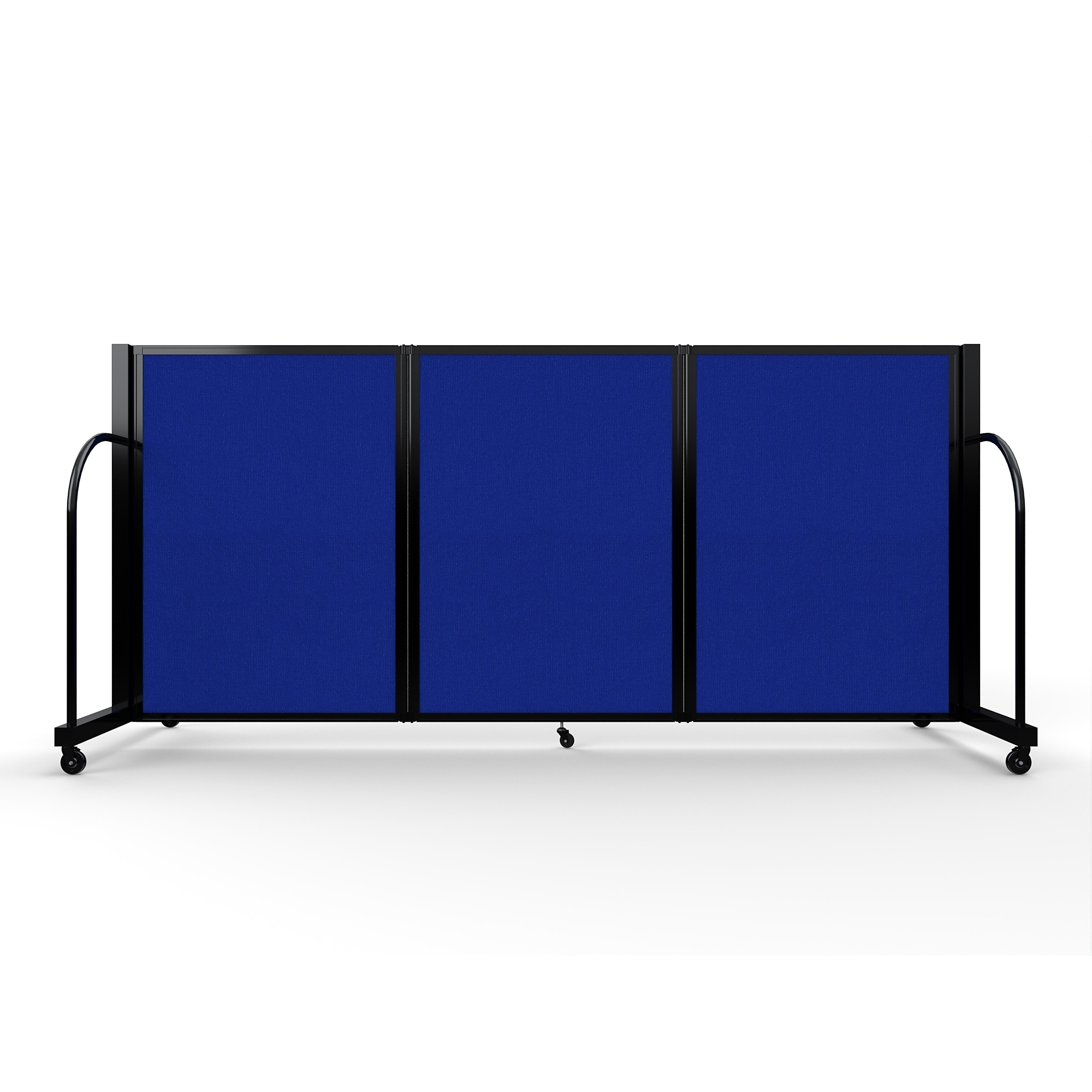 Screenflex Full Motion Divider, 4' x 8'7", Black Frame, Royal Blue