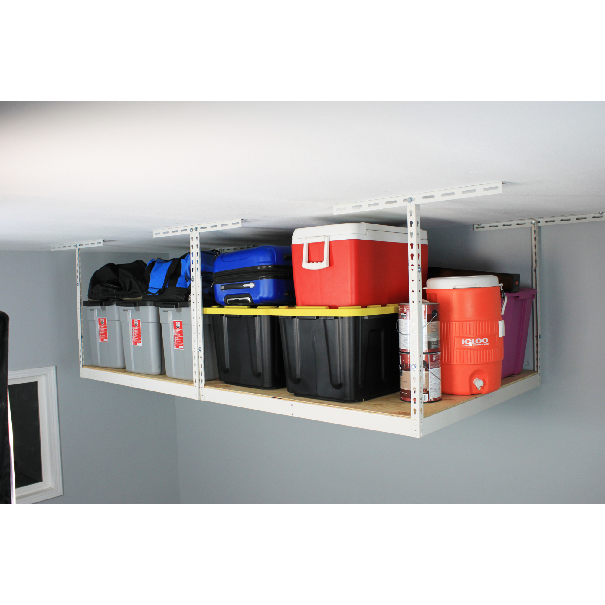 SafeRacks 4x8 Overhead Rack Frame Kit White 24\