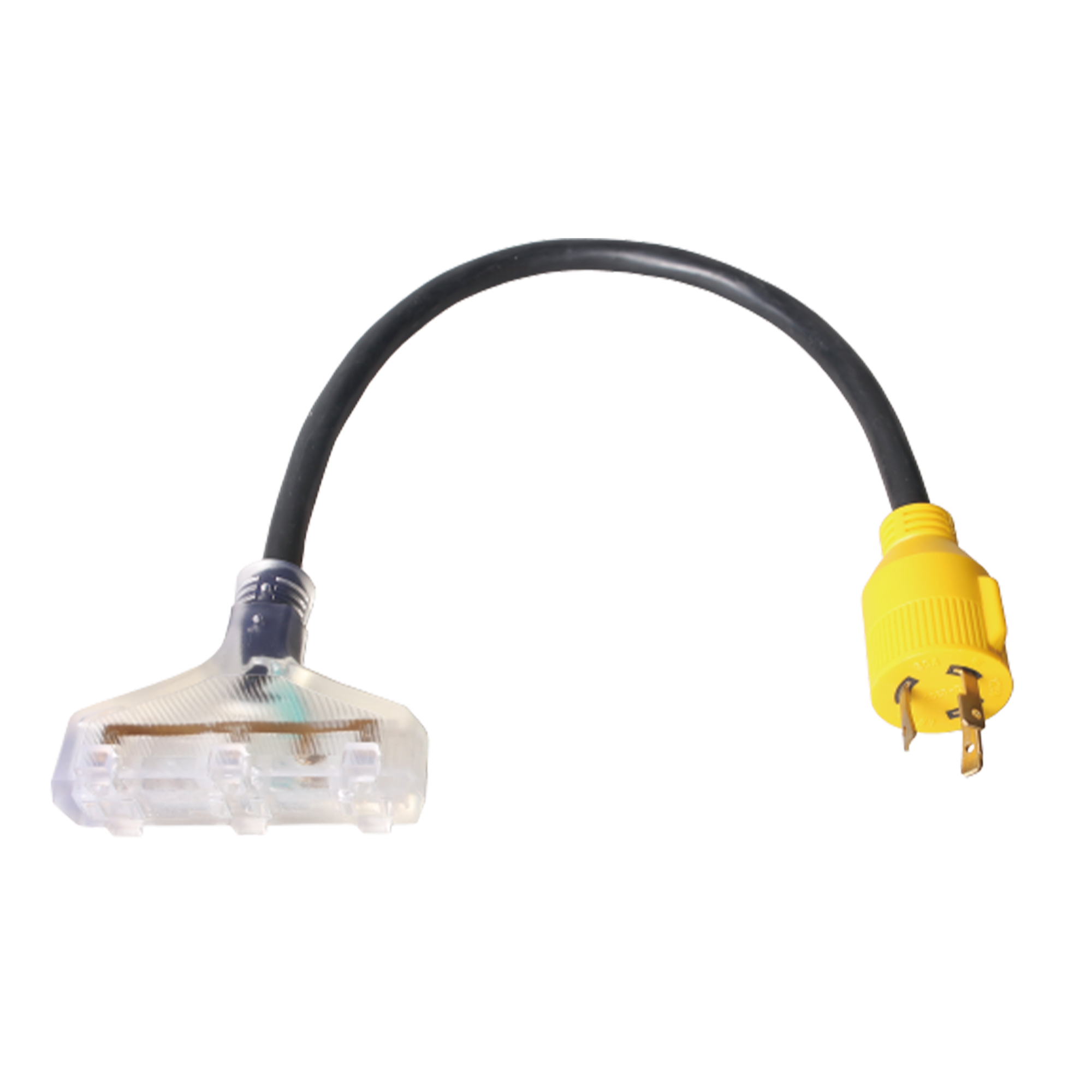 Power Sentry Generator Adapter — 12in., L5-30P to 3 Outlets 5-15R, Model# RVG30A315F012