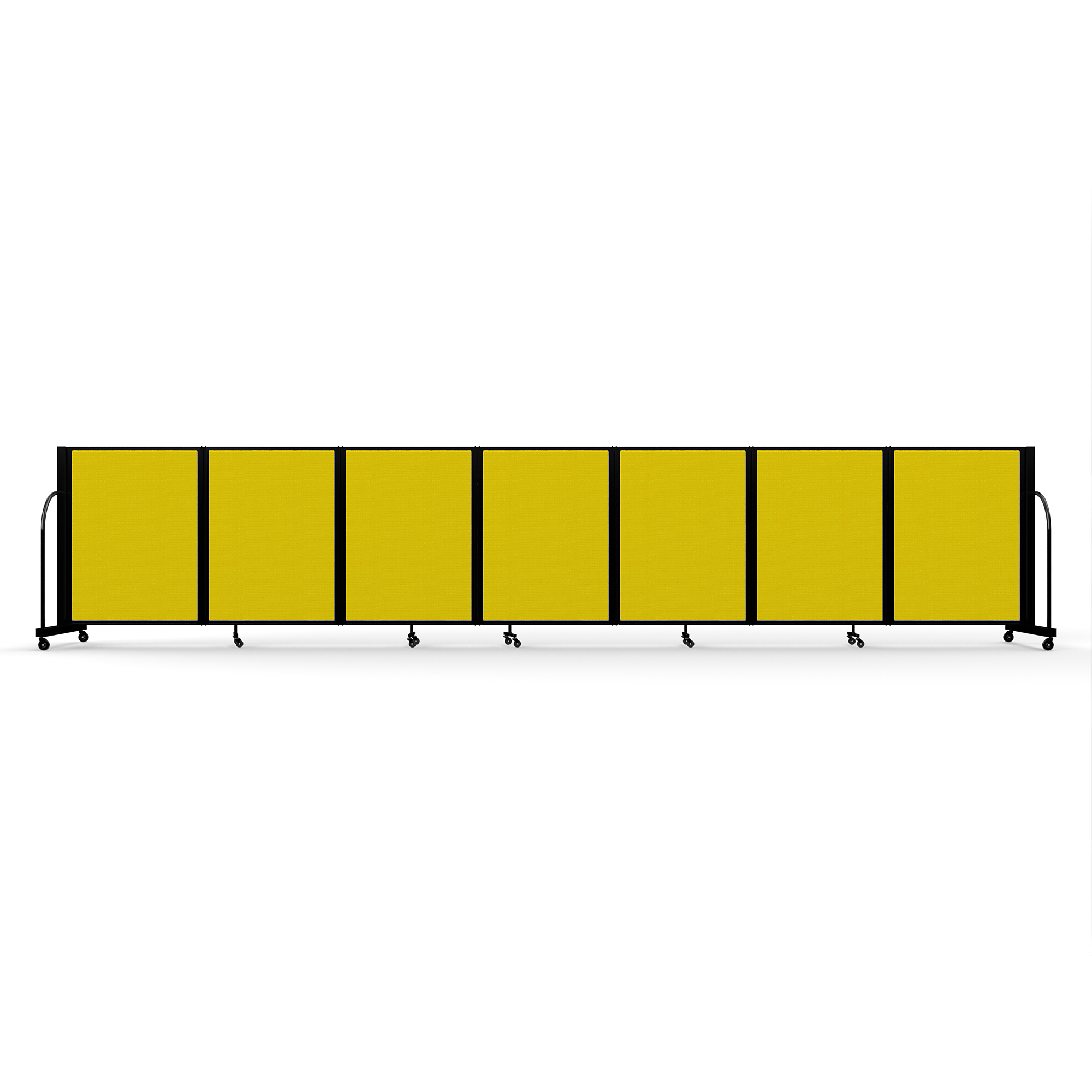 Screenflex Full Motion Divider — 4ft. x 19ft. 7in., Black Frame, Primary Yellow, Model# FSH-407-B-DY