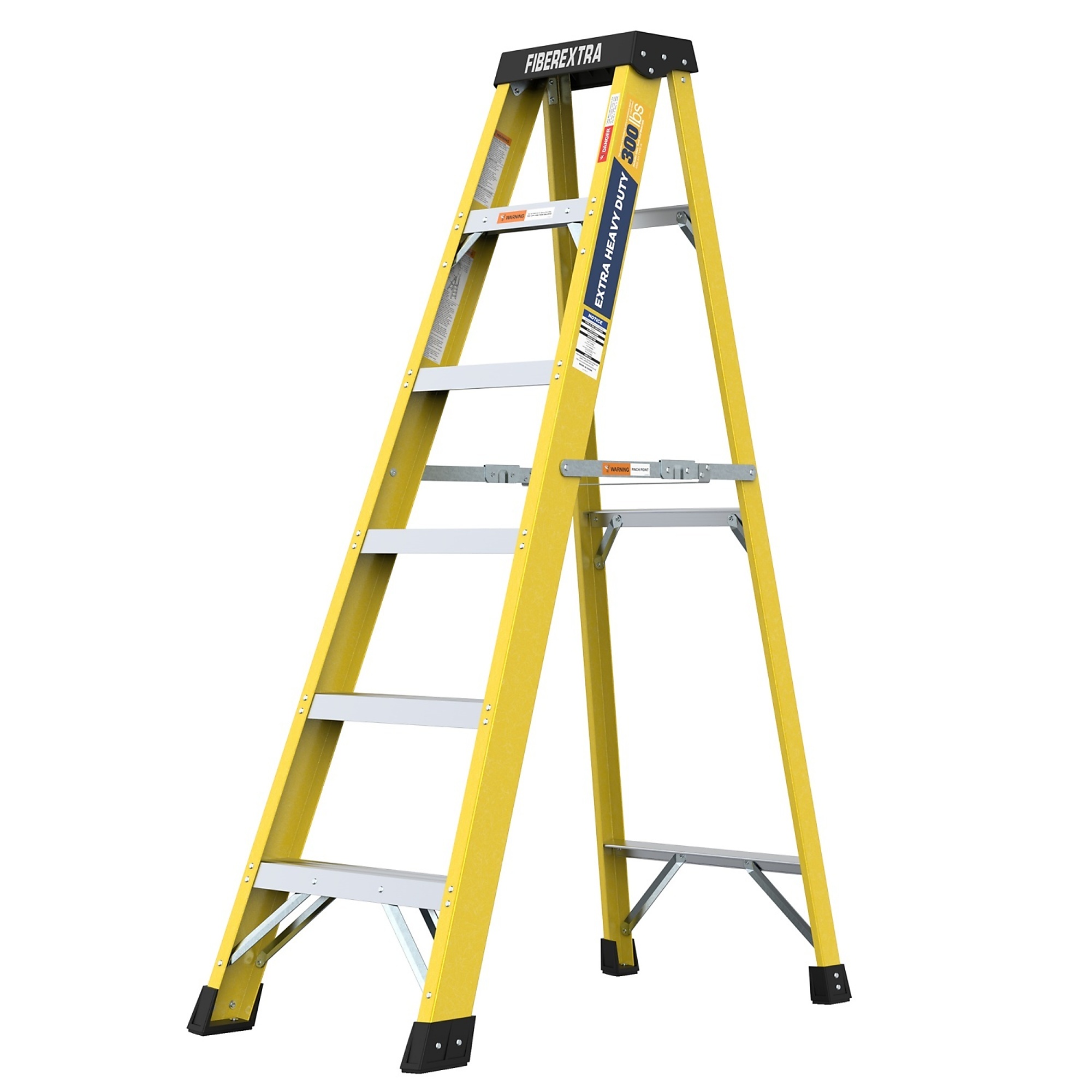 6 Step Fiberglass Reinforced Plastic Single Side Ladder with H-Shaped Metal Connecting Rod