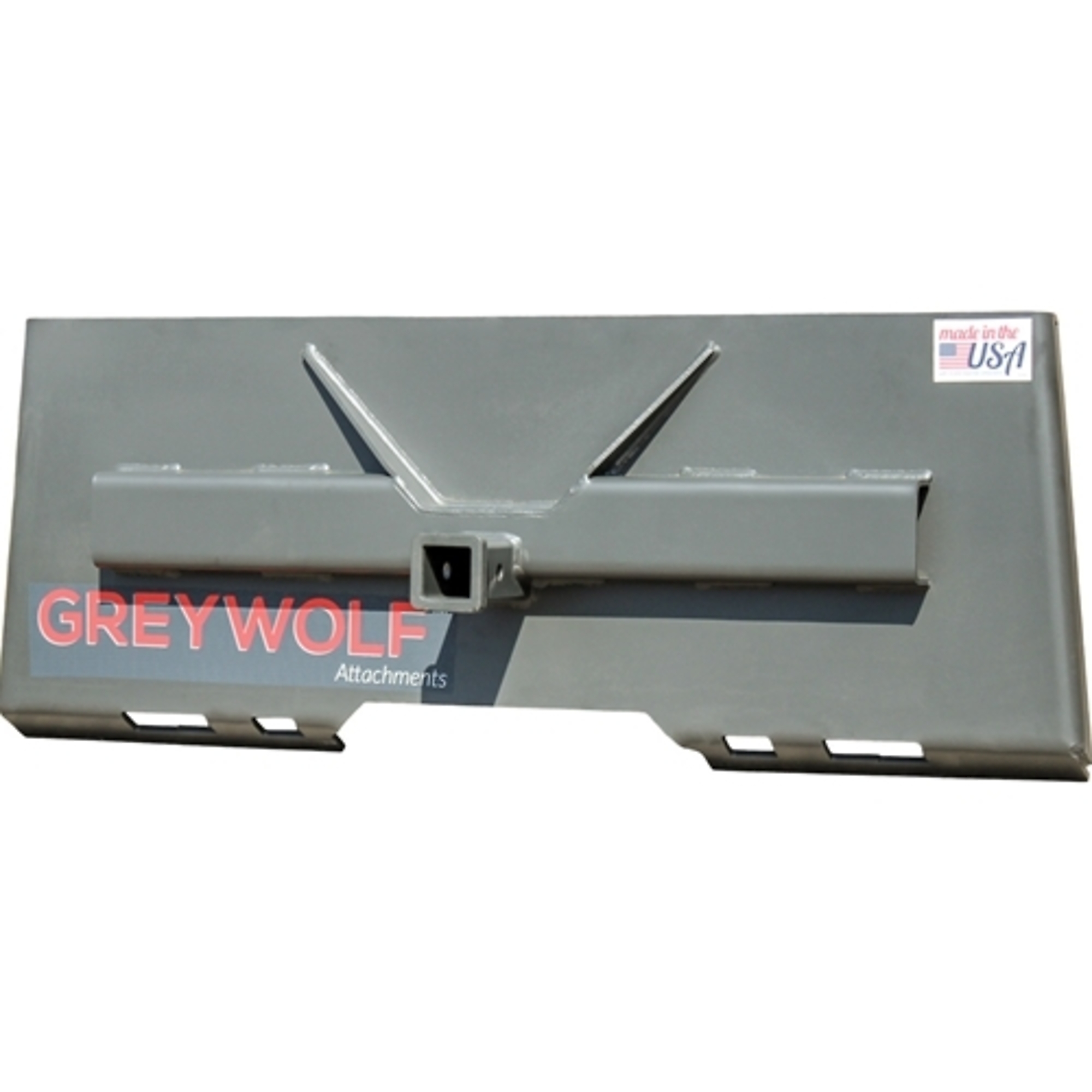 Greywolf Receiver Hitch Plate Attachment for Skid Steer Loaders — 2in., Gray Powder Coat, Model# 1061
