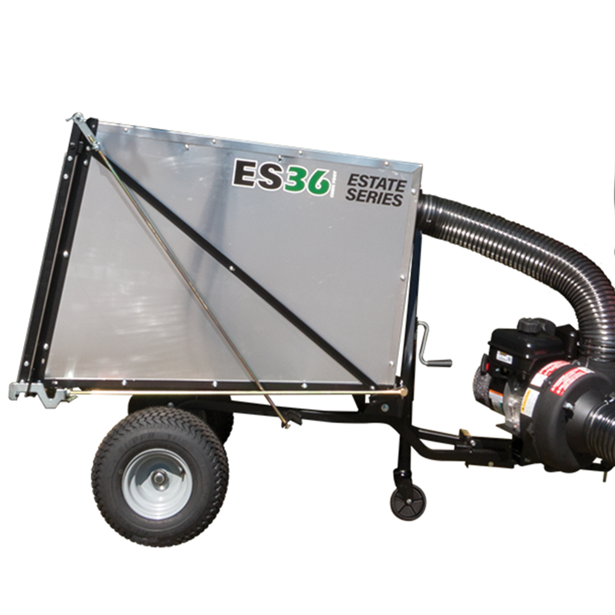 ES36 36 Cubic Foot Capacity Trailer Vac with large boot. 6.5hp Vanguard Engine.