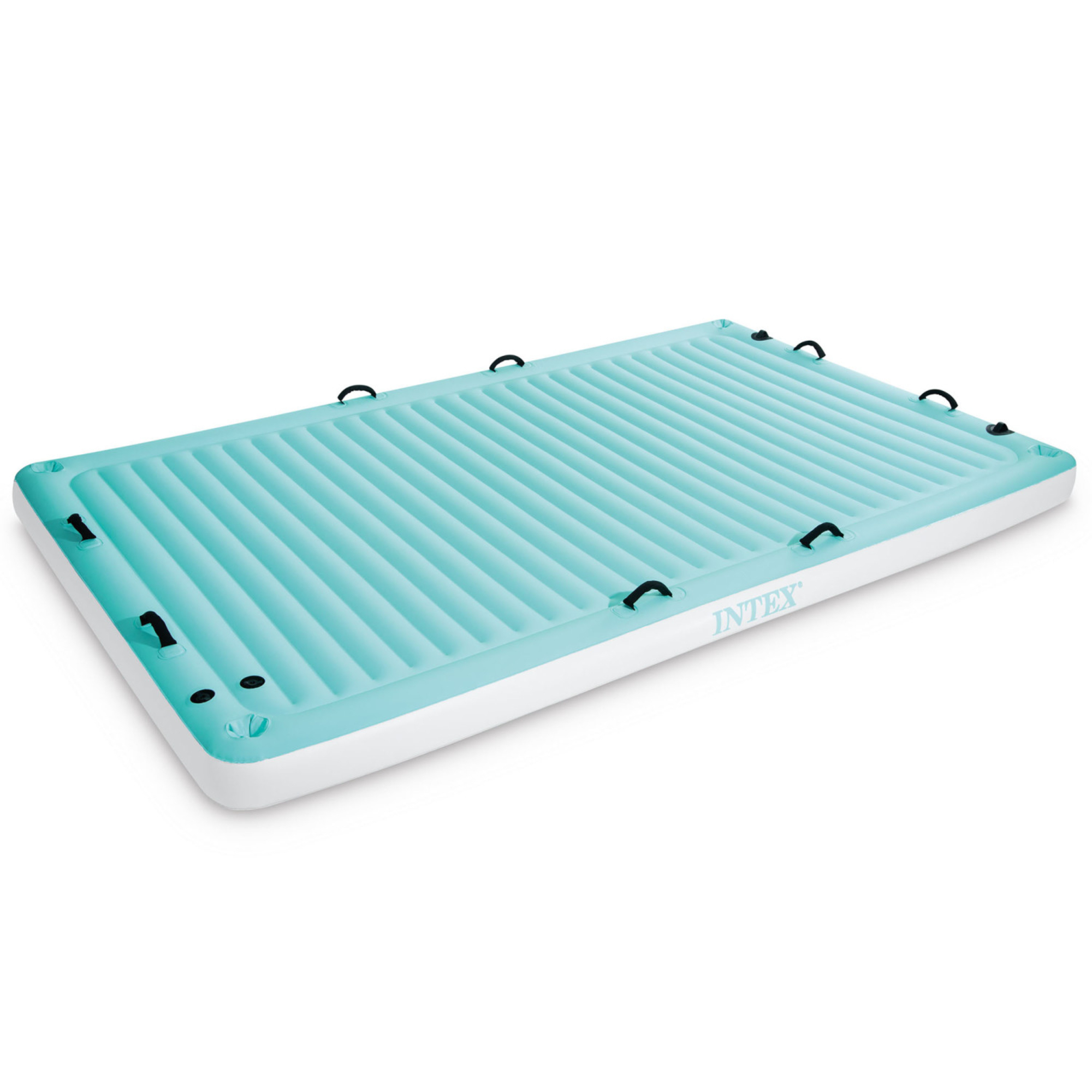 Intex Floating Water Lounge, Teal & White Water & Pool Float, 122”x72”x7”, Massive Float Allows For Multiple Adults, Weight Capacity 880 lbs., (56289EP)