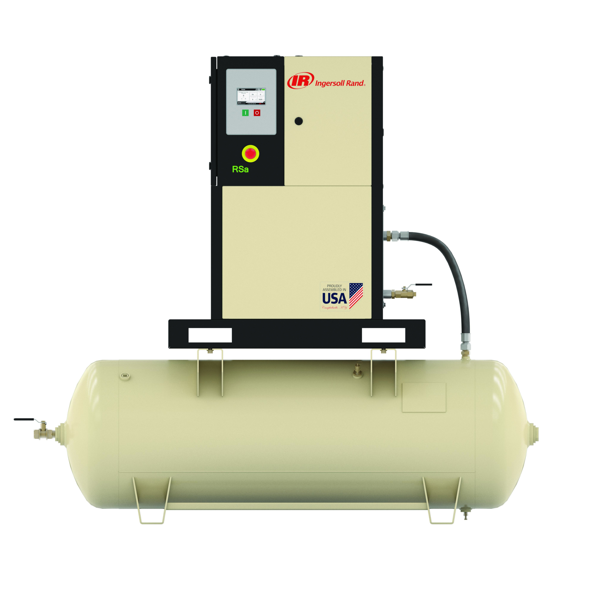 Ingersoll Rand Rotary Screw Compressor: PKG, RSA7.5i-A125, 460-3-60, 80 GAL 10HP