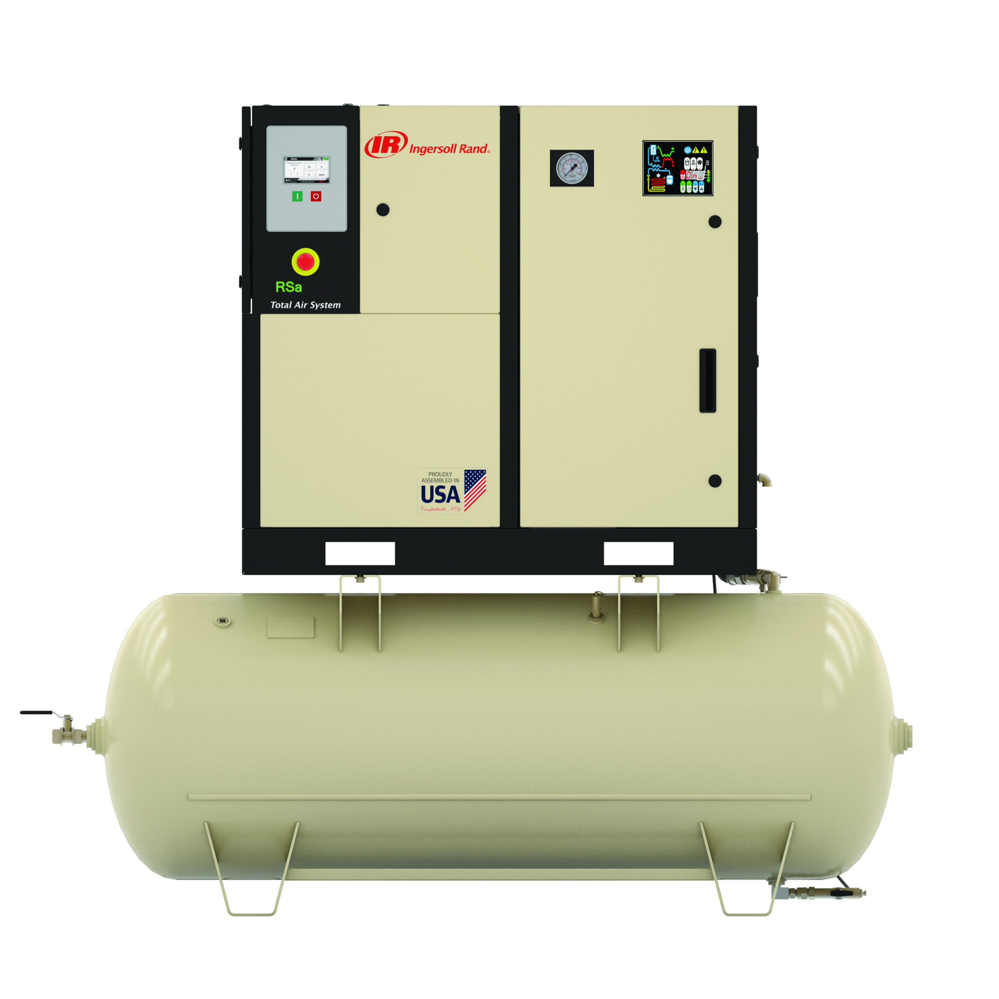 Ingersoll Rand Rotary Screw Compressor: PKG, RSA11IX-A118 TAS, 230-3-60, 80 GAL 15HP