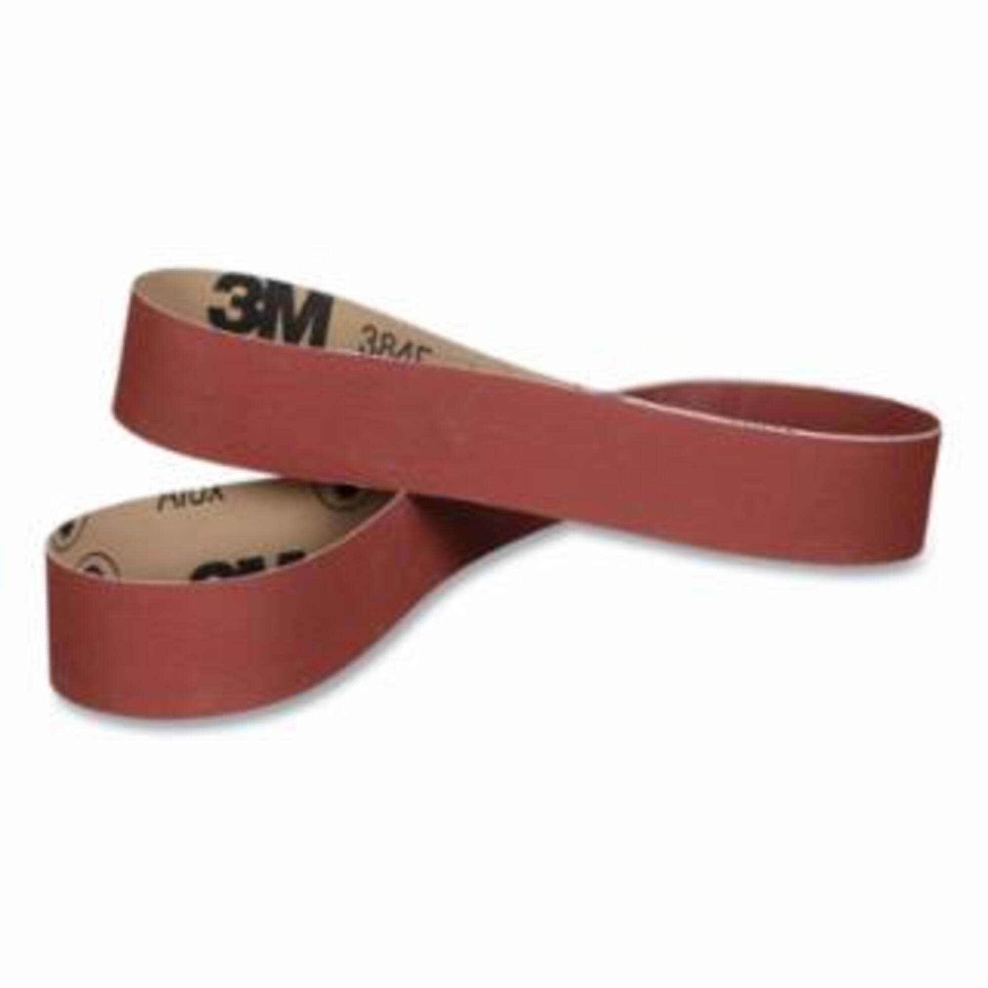 Cloth Belt, 384F, XF-Weight, 2 in W x 72 in L, 220+ Grit, Aluminum Oxide, Film-lok/Single-flex