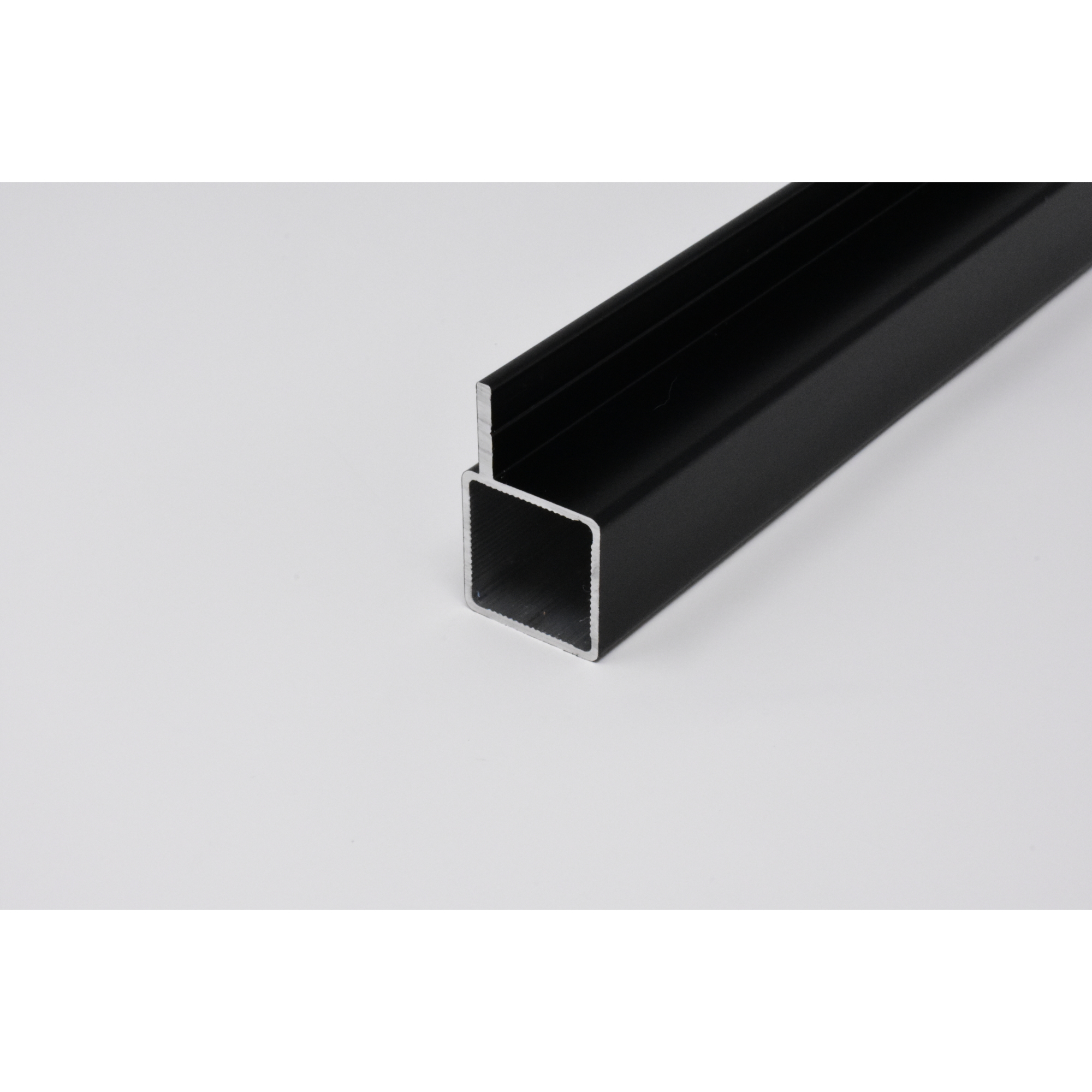 EZTube Extruded Aluminum Tube — 12in. x 1in. x 1in., For 3/4in. Flush Panel, Quick Release Ends, Black, Model# 100-110-1-BK-QR