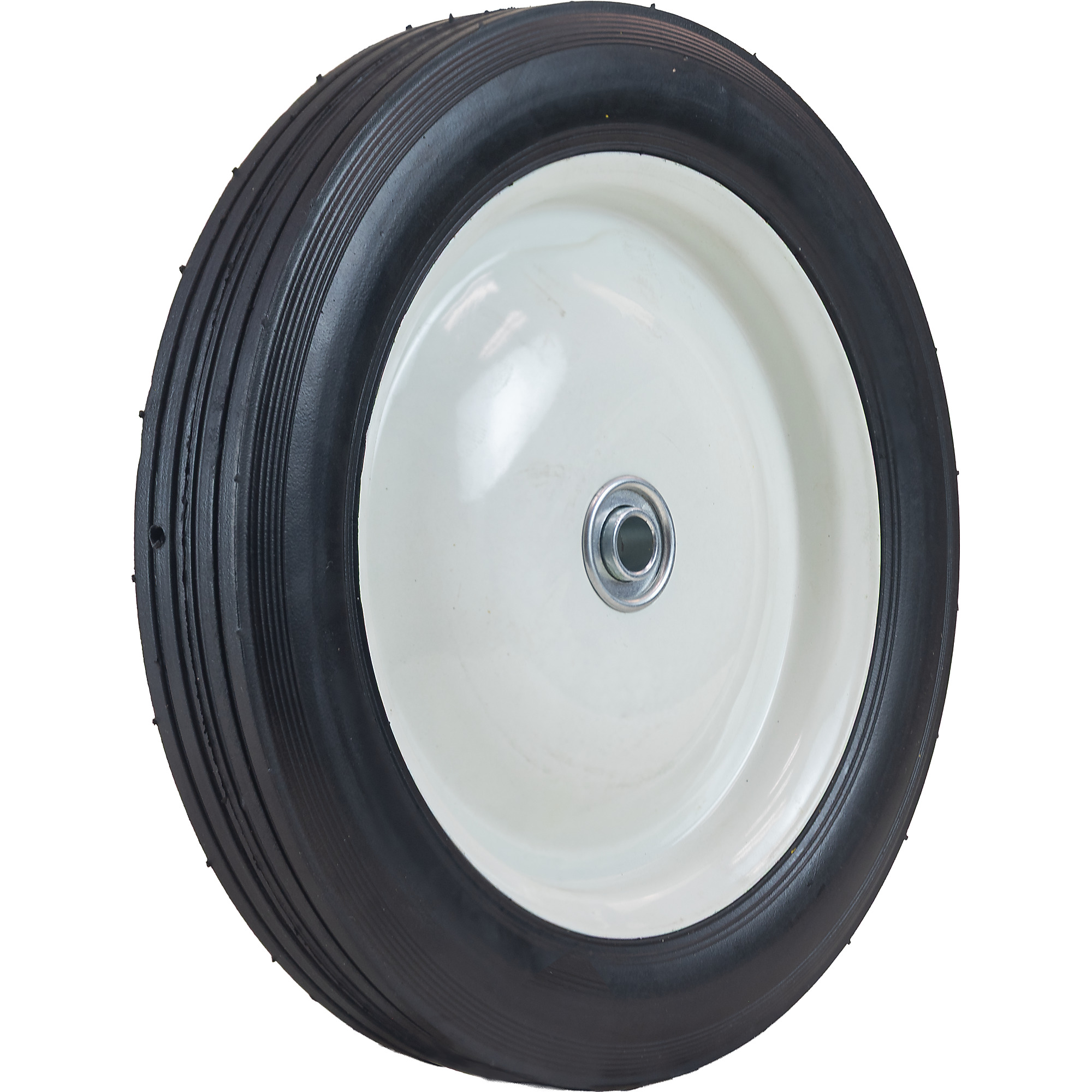 Hi-Run 10X1.75 Ribbed Solid Tire Steel Hub Assembly (1/2" Centered) , YH1011