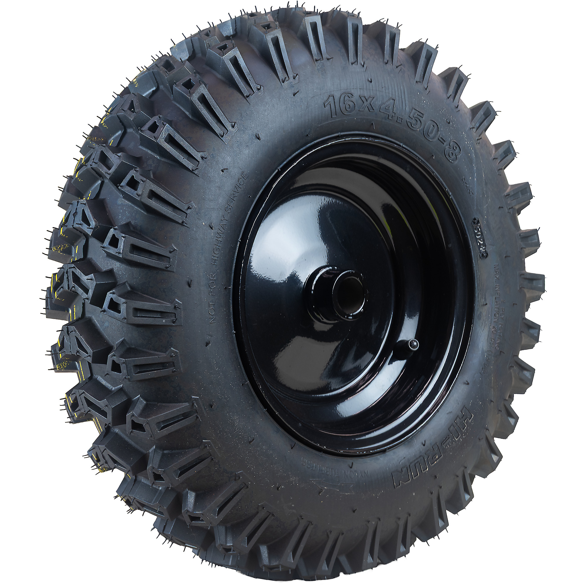 Hi-Run Snowblower Tire Assembly 16x4.50-8 2PR on 8x3.75 WHEEL (1" Hub), SNPT1025