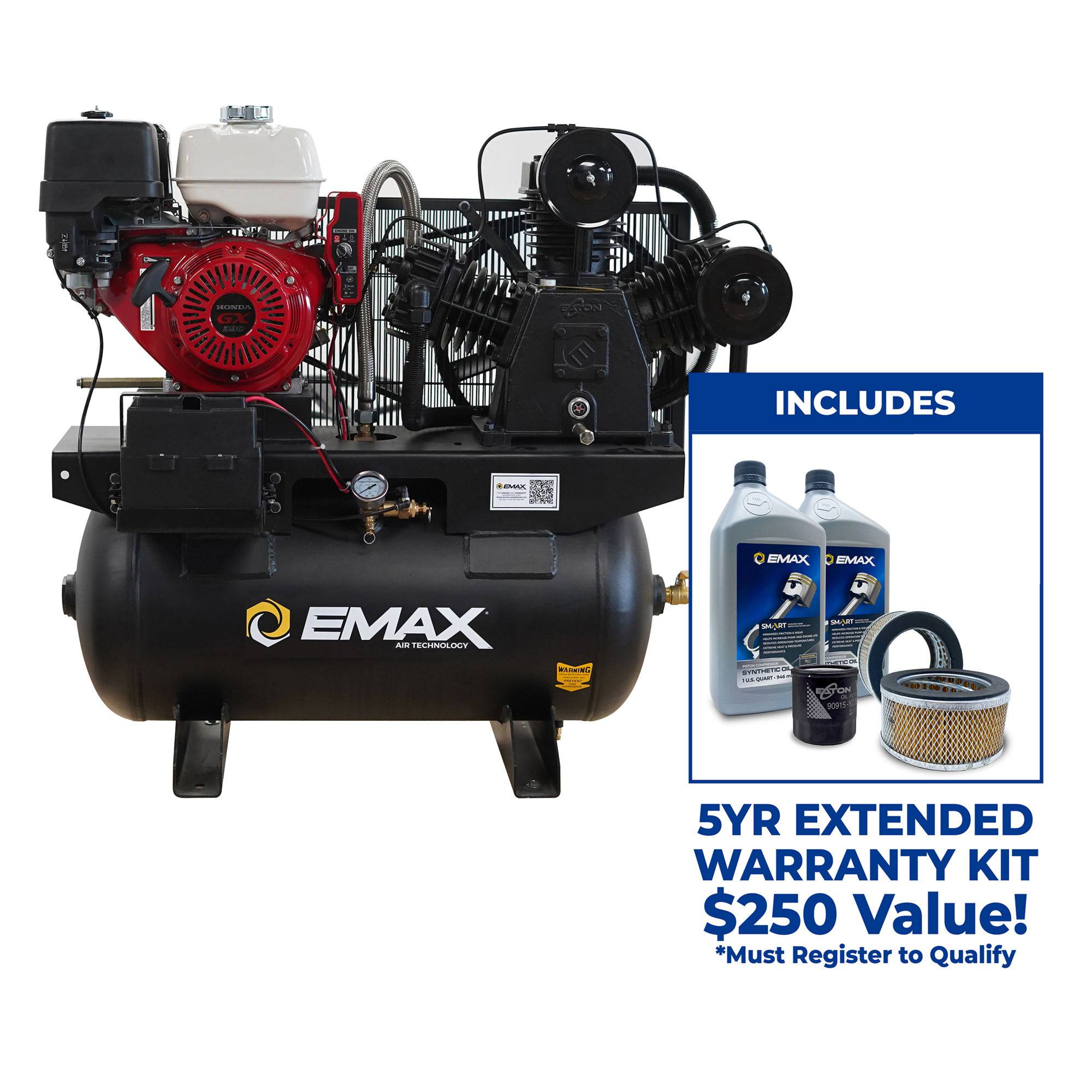 EMAX Honda 13HP MAXFLO 33 CFM 30-Gallon Truck Mount Air Compressor