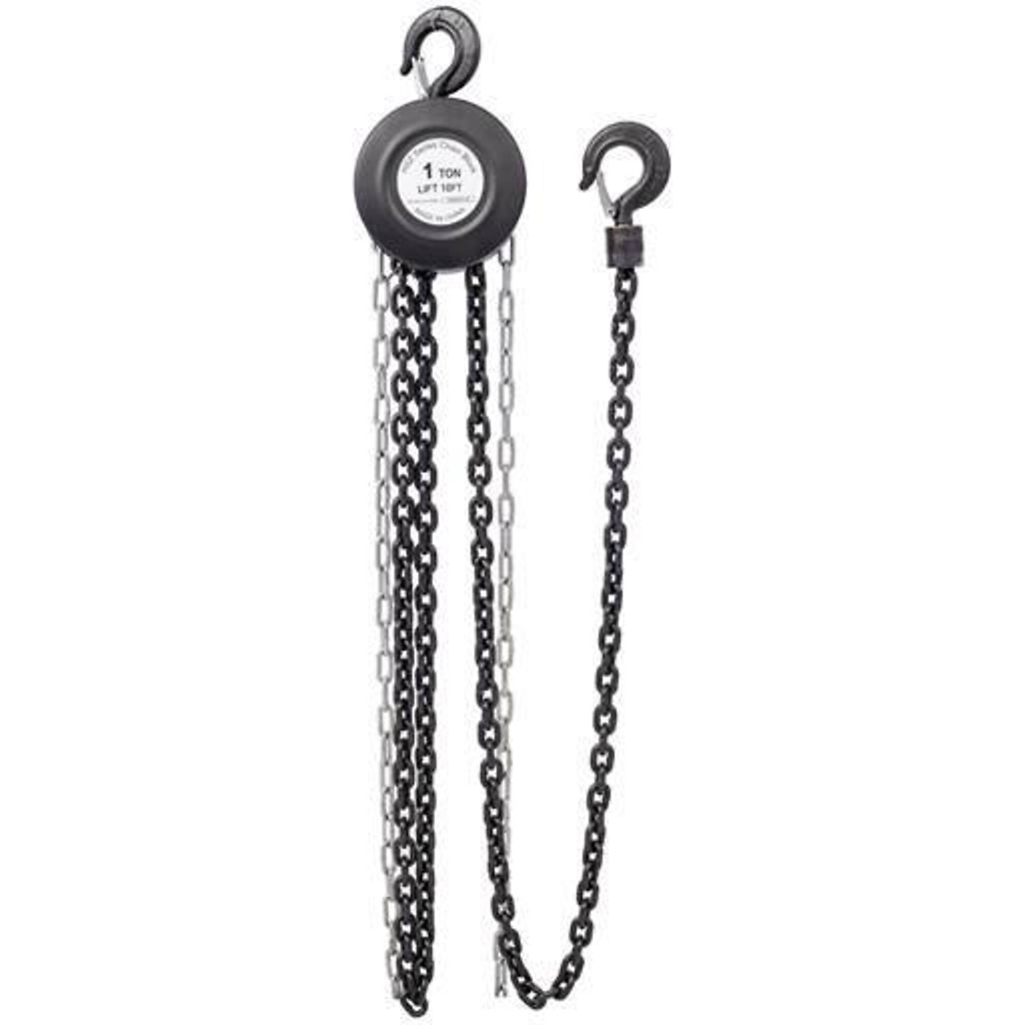 TMB Manual Chain Hoist — 1 Ton Capacity, 2200 lbs., Black, Model# BAC-W46557611