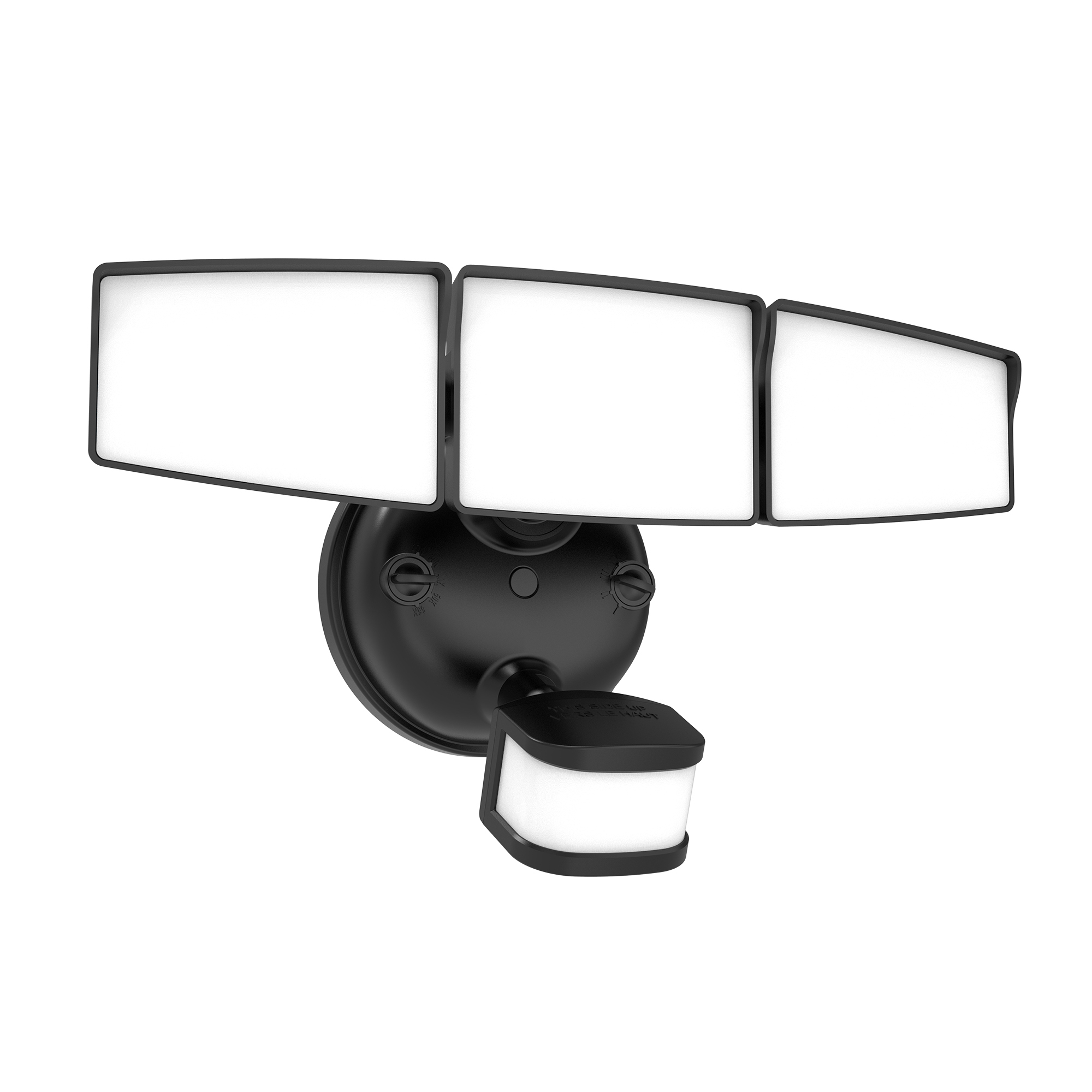 HALO:Next Gen Hardwired LED Security Floodlight, 3 Head w/ Motion Sensing, Dusk to Dawn, Adjustable Brightness-Black