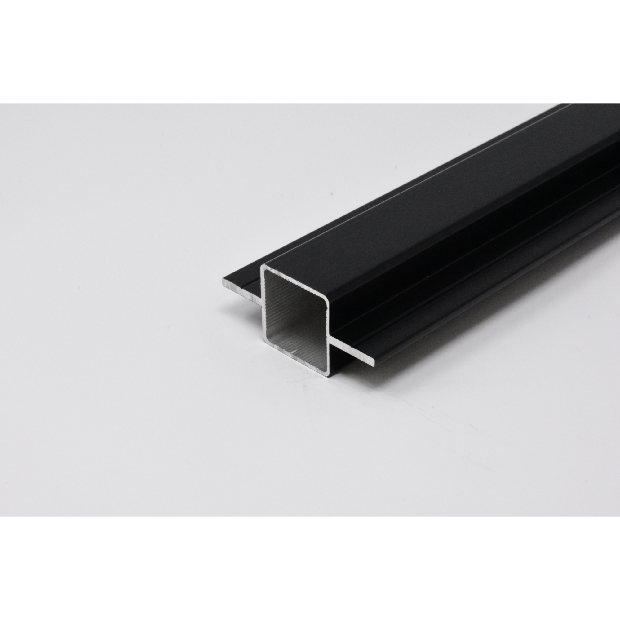 EZTube Extruded Aluminum Tube — 84in. L x 1in. W x 1in. H, Black, For 1/4in. Recessed Panel, Model# 100-160-7 BK