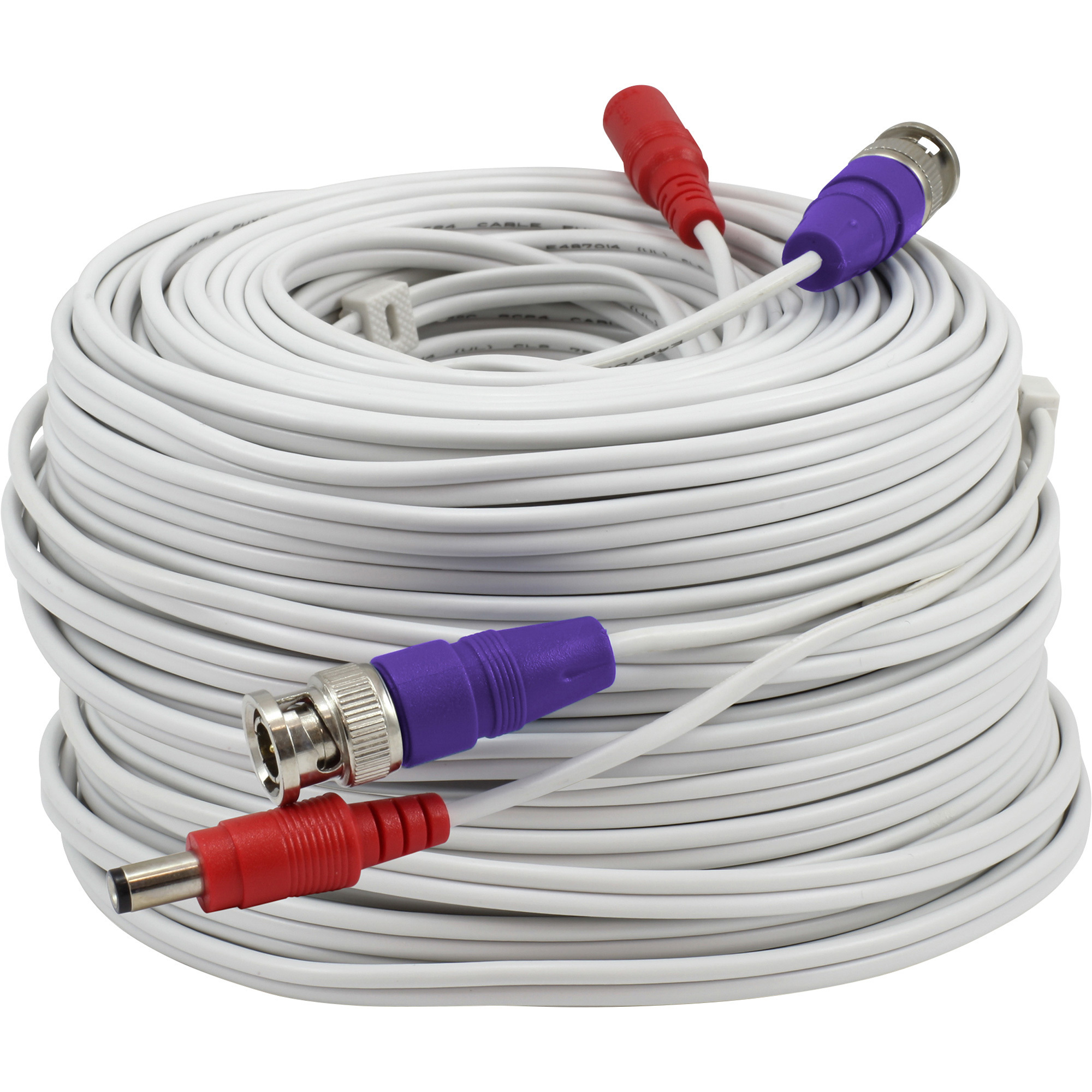 Swann Communications 200ft.L Fire-Rated BNC Cable, White, Supports 4K Ultra HD Resolutions, Model# SWPRO-60ULCBL-GL