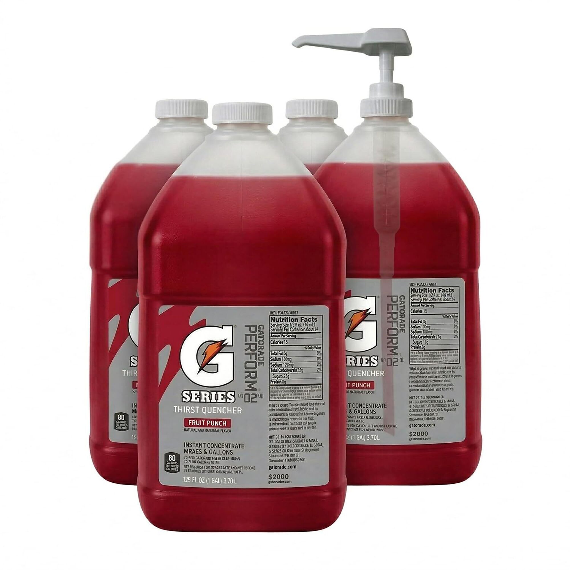 Gatorade Liquid Concentrate Thirst Quencher, Fruit Punch, 1 Gallon Bulk Syrup, Case of 4 with Dispenser Pump