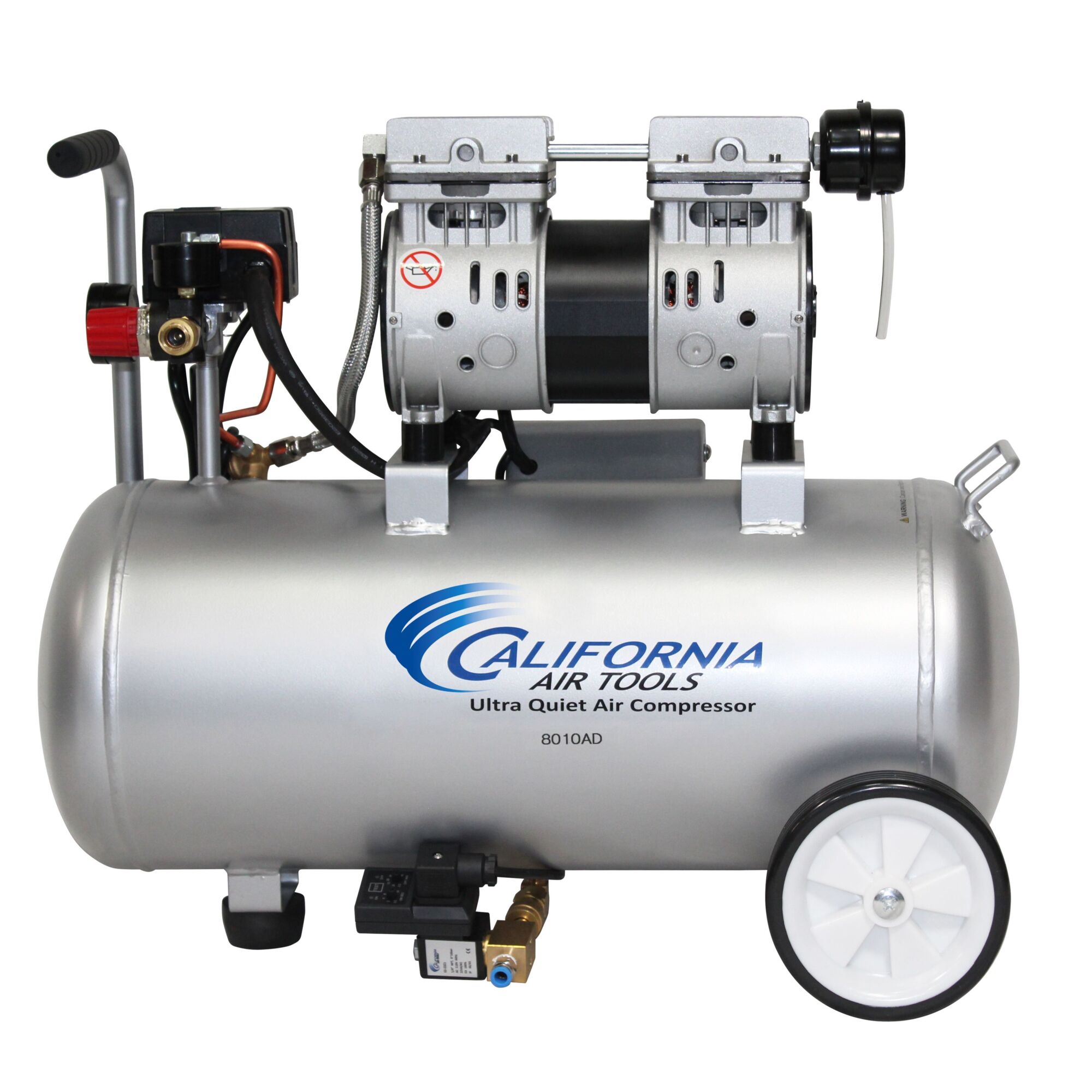 California Air Tools 8010AD Ultra Quiet & Oil-Free 1.0 Hp, 8.0 Gal. Steel Tank Air Compressor w/Auto Drain