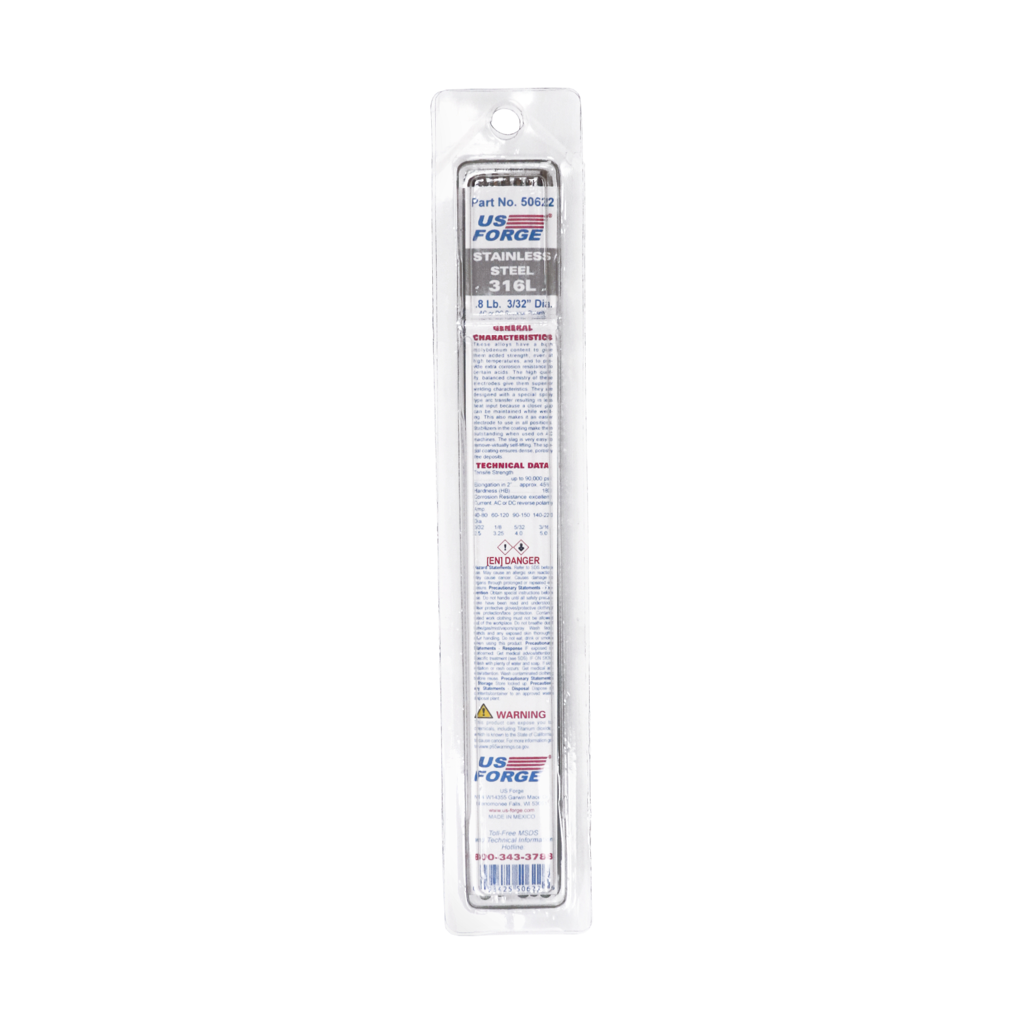 US Forge® 3/32" 316L Stainless Steel Welding Electrode - 0.8 lbs, Model# 50622