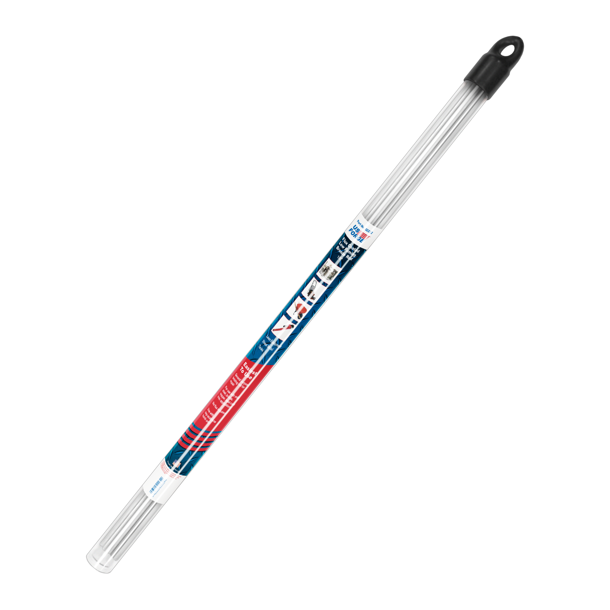 US Forge® 1/8" x 18" Bronze Flux Coated Brazing Rod - 0.8 lbs, Model# 2232