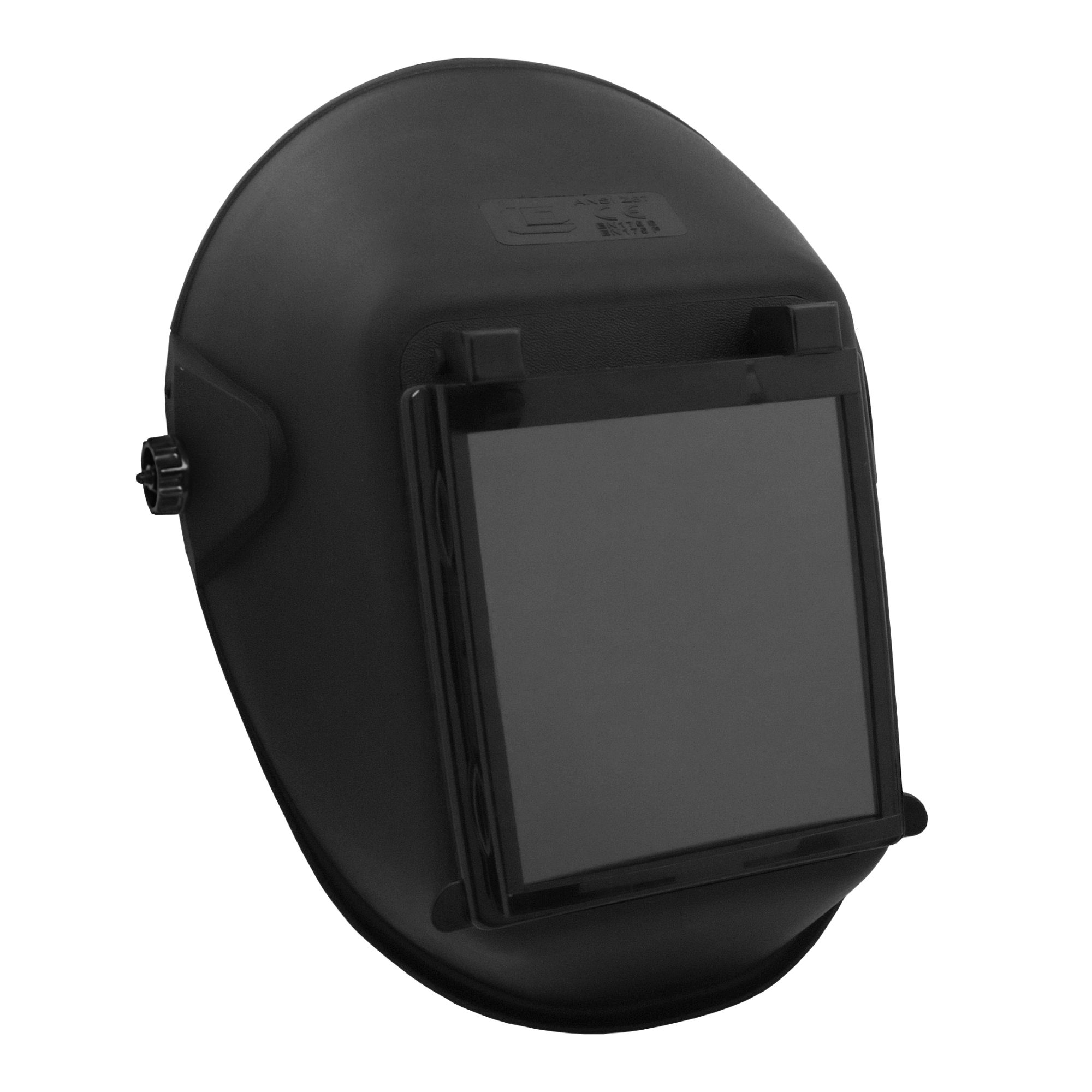 US Forge® Wide View Flip-Up Front Retainer Welding Helmet, 4.25" x 5.25" Viewing Area, Black, Model# 88122