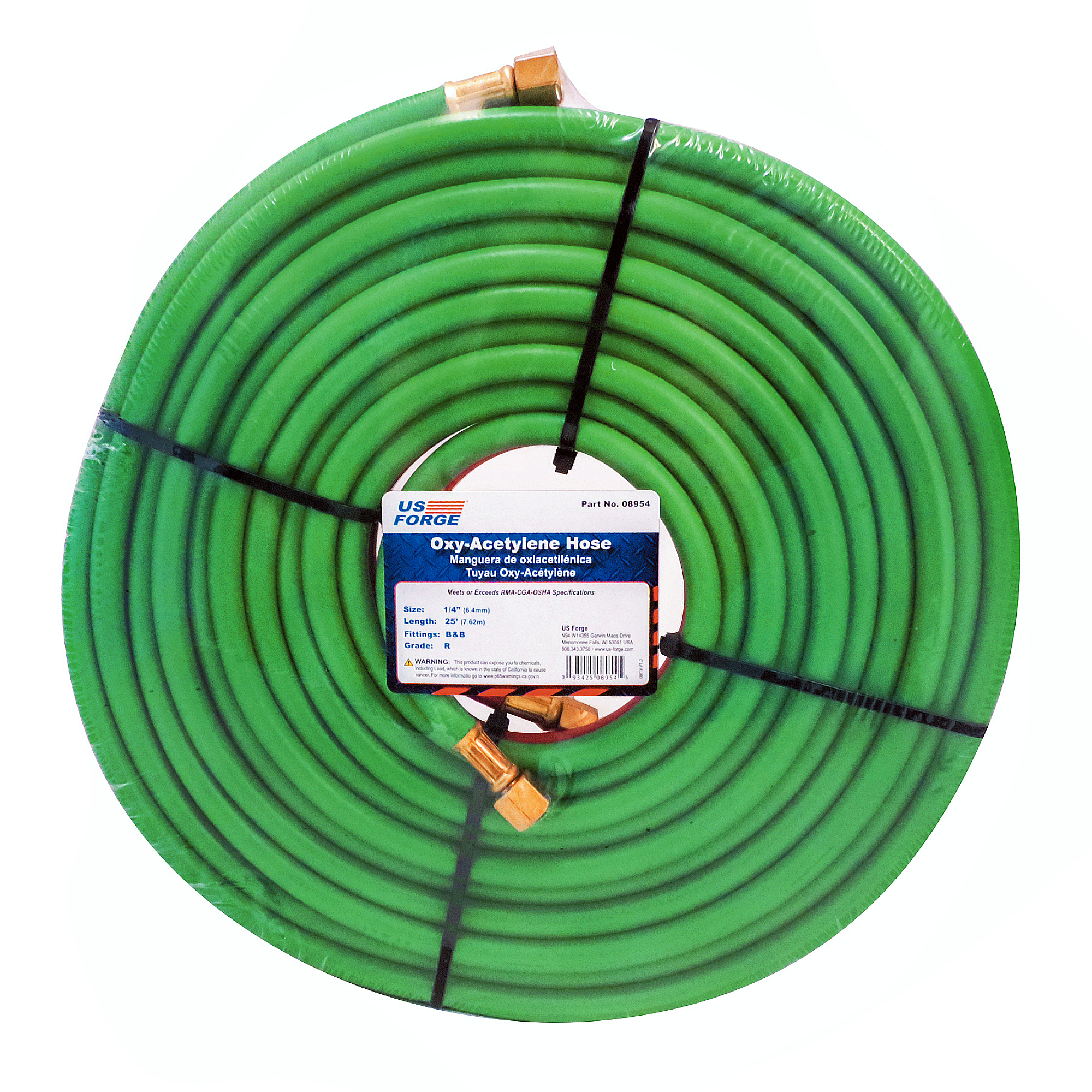 US Forge® 1/4" x 25' Oxy-Acetylene Hose, Model# 8954