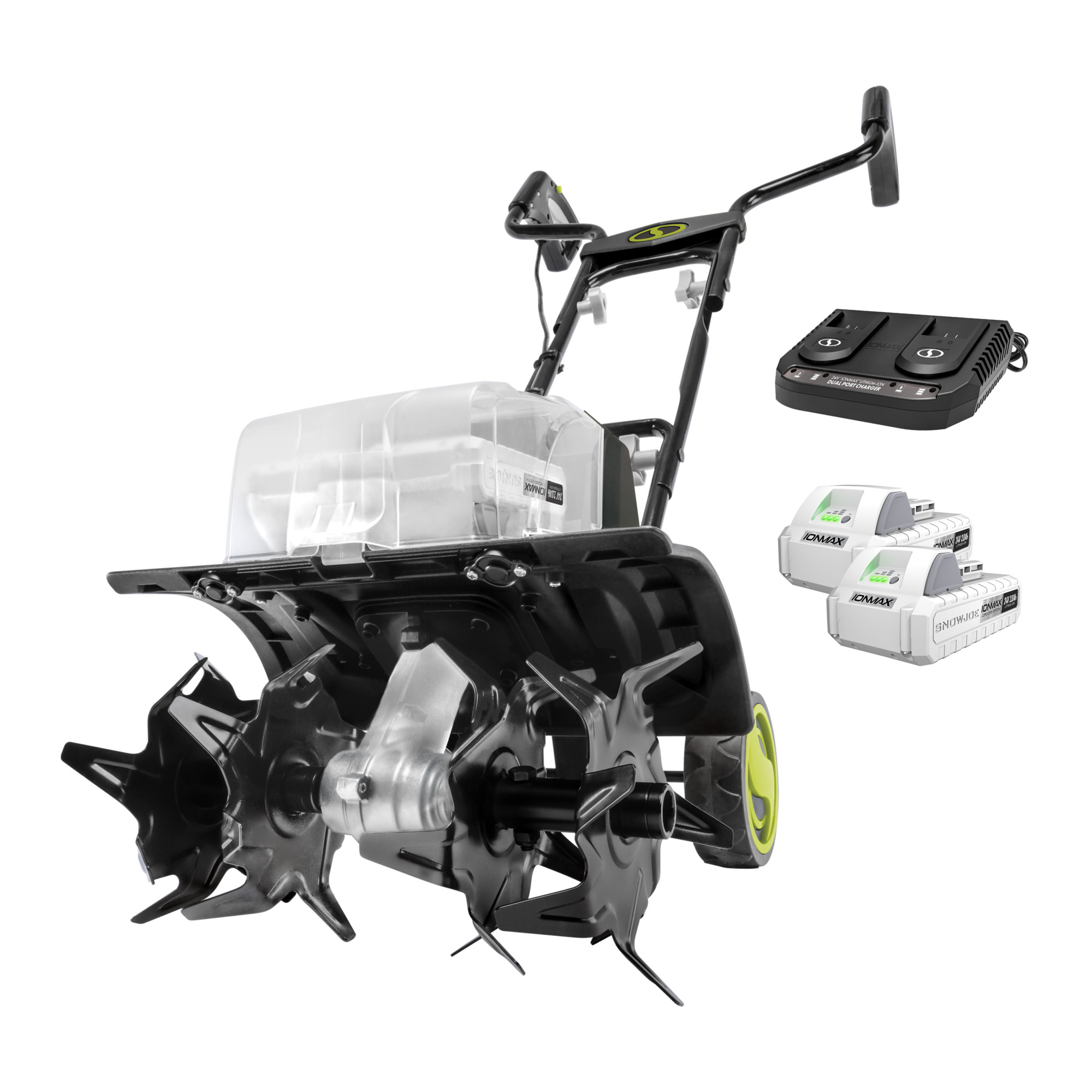 24V-X2-TLR14 - 48V iON+ 14 In Cordless Front-Tine Tiller/Cultivator 4 Tines + Dual-Port Charger