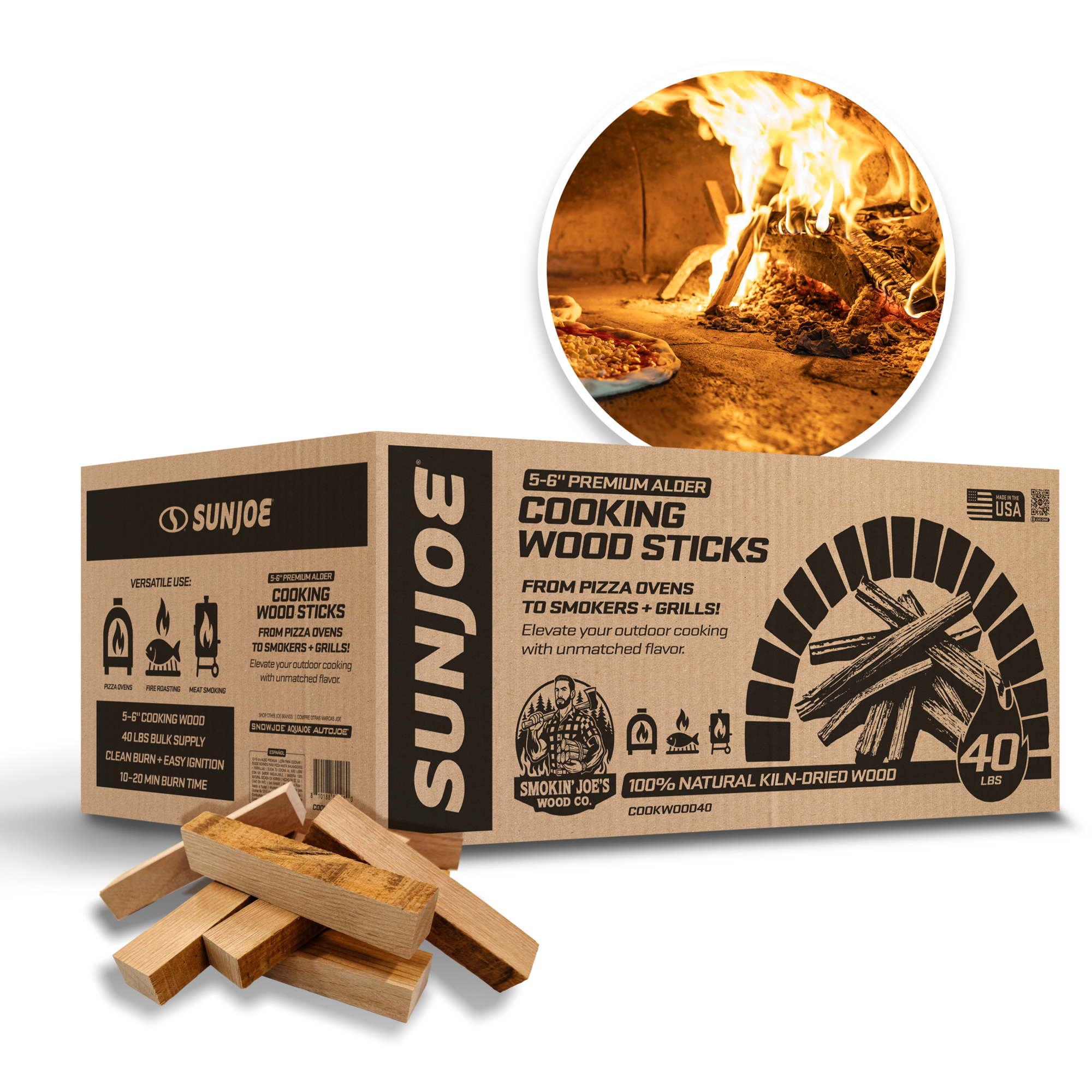 COOKWOOD40 - Cooking wood for pizza ovens, 40lb box