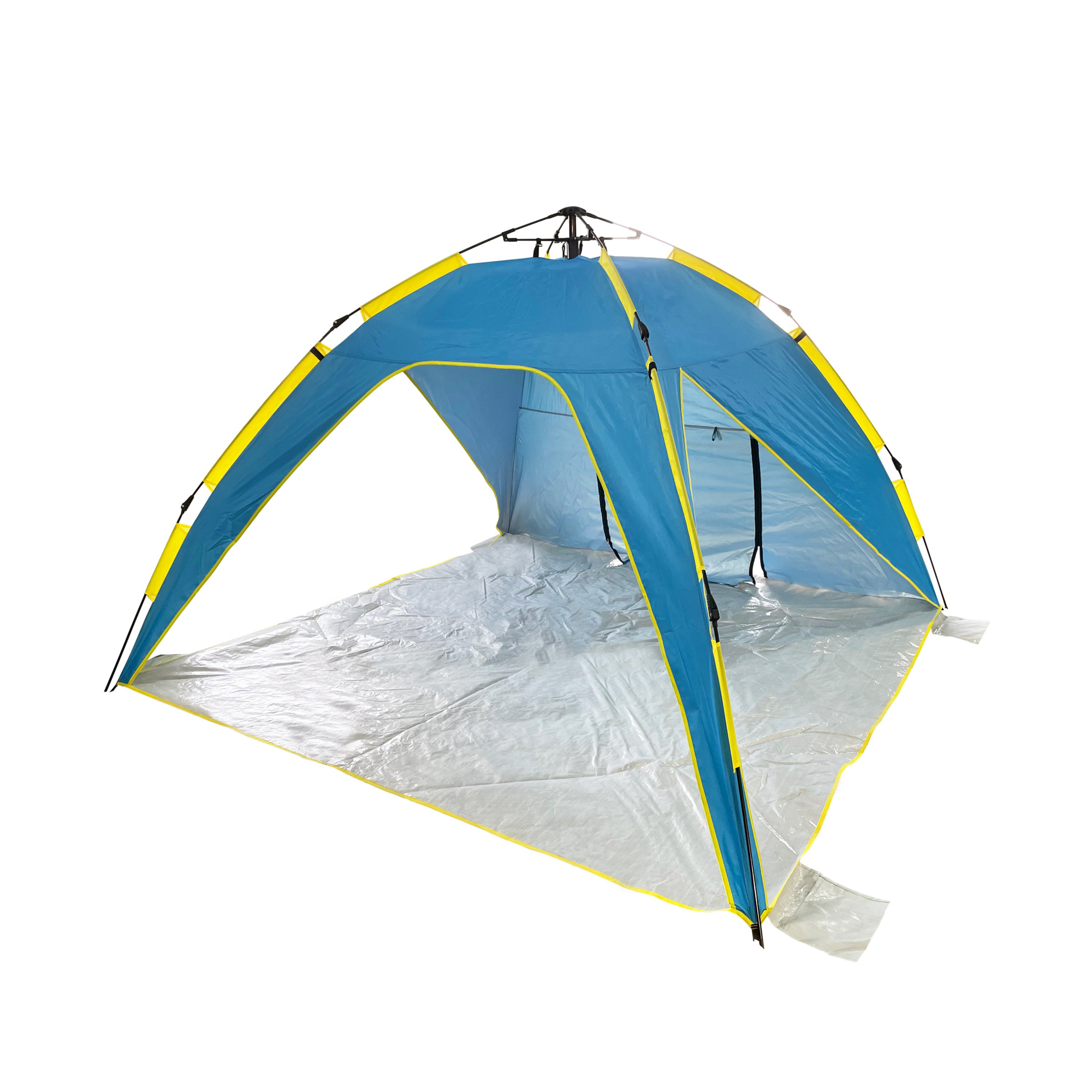 BHT-A39-BY - POP UP BEACH TENT 8FT X 8FT X 5FT - BLUE & YELLOW