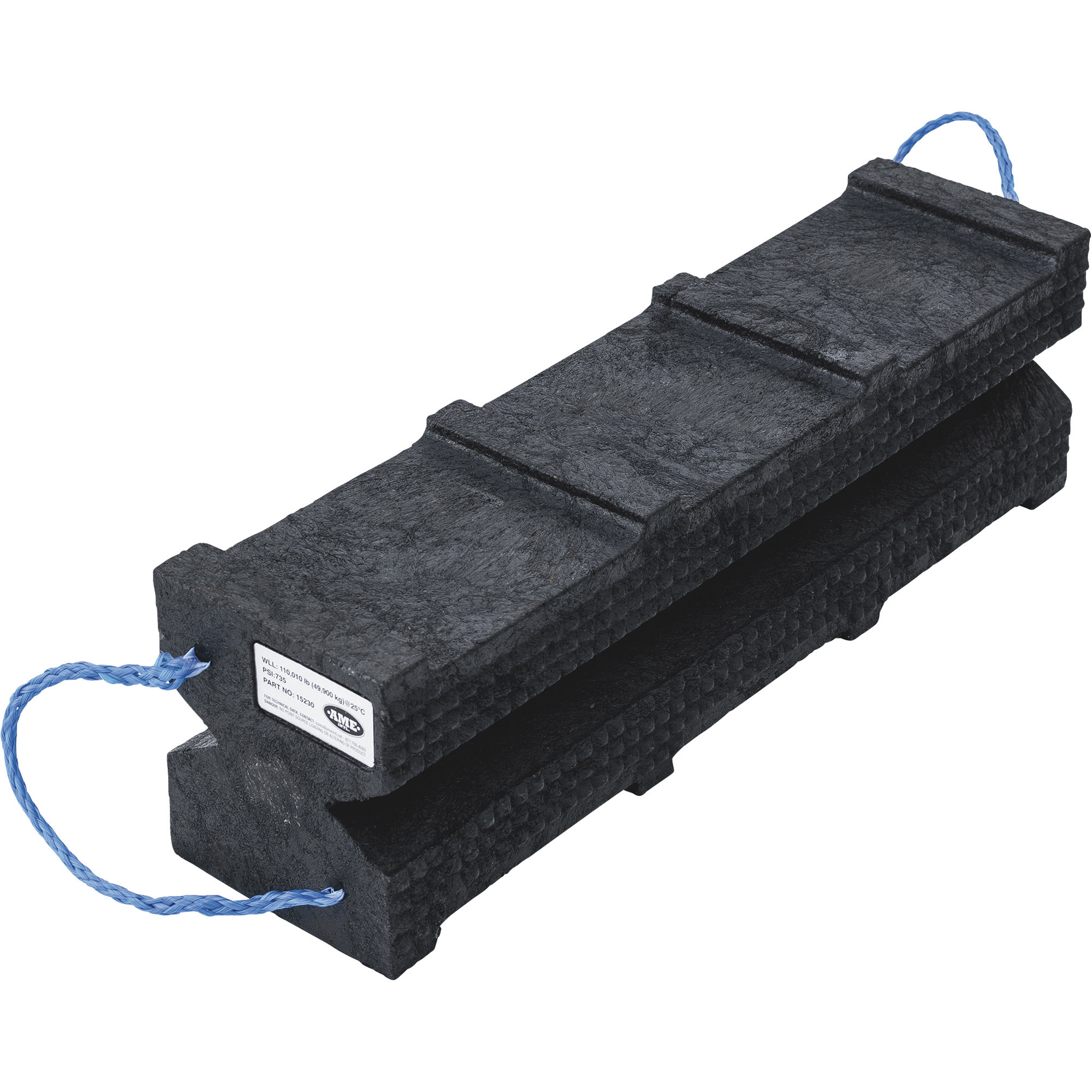 AME International Super Stacker Cribbing Block, 2ft.L x 0.6ft.W, Black, Model# 15230