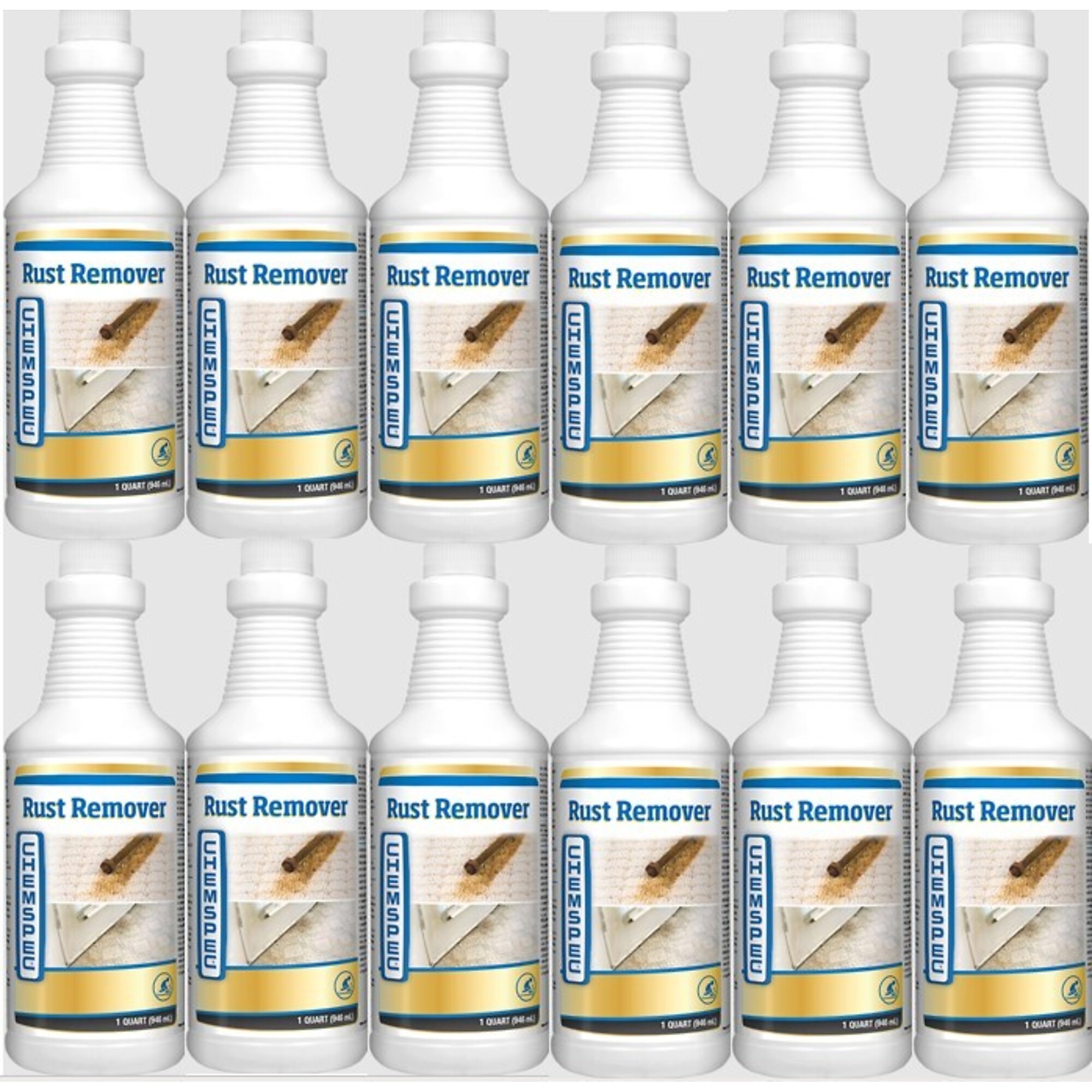 CHEMSPEC, Spot and Stain Rust Remover, Twelve 1 qt. / 0.9 L bottles, Model # 112150.