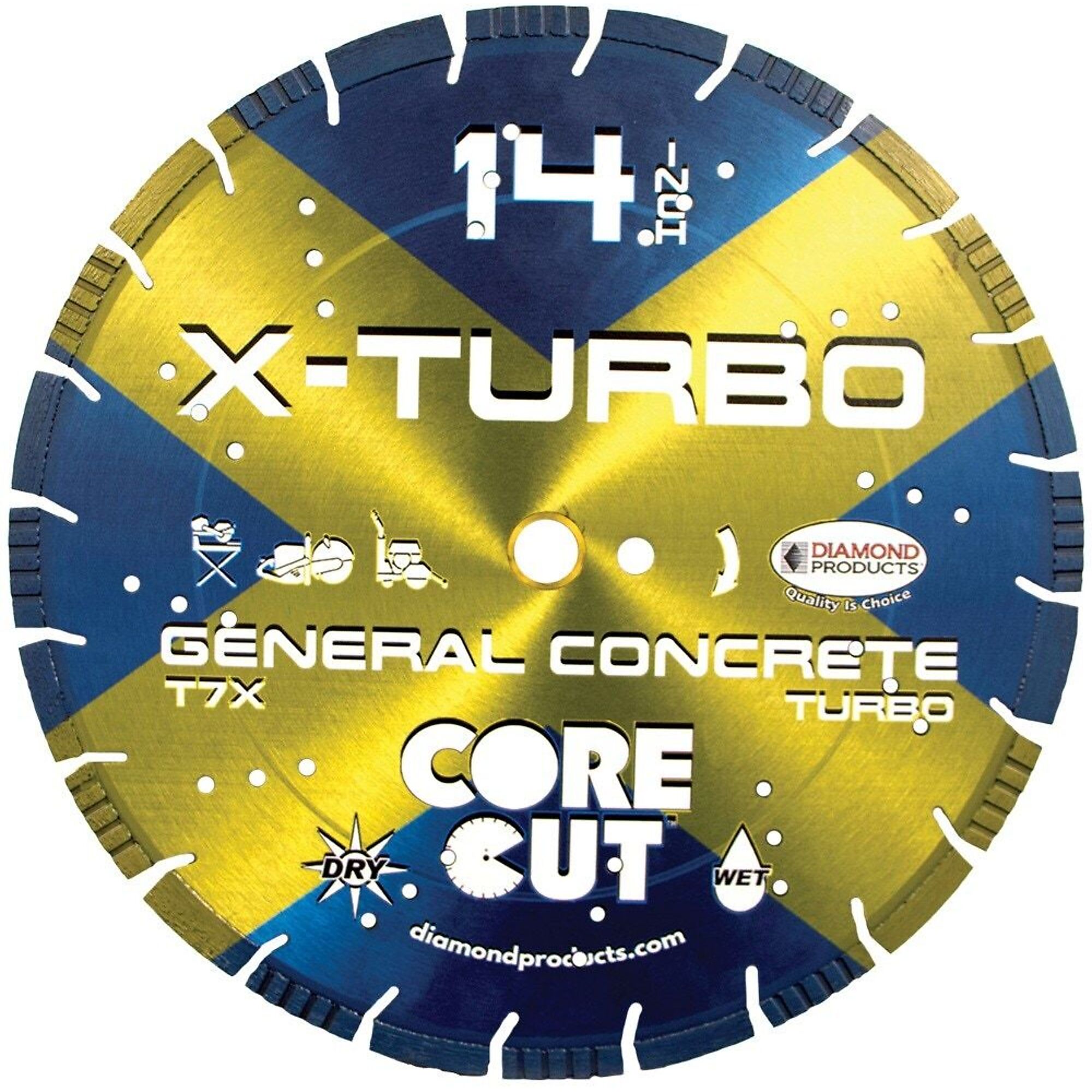 Diamond X-Turbo High Speed Diamond Blade W/Air Holes 16" X .125" X 1"