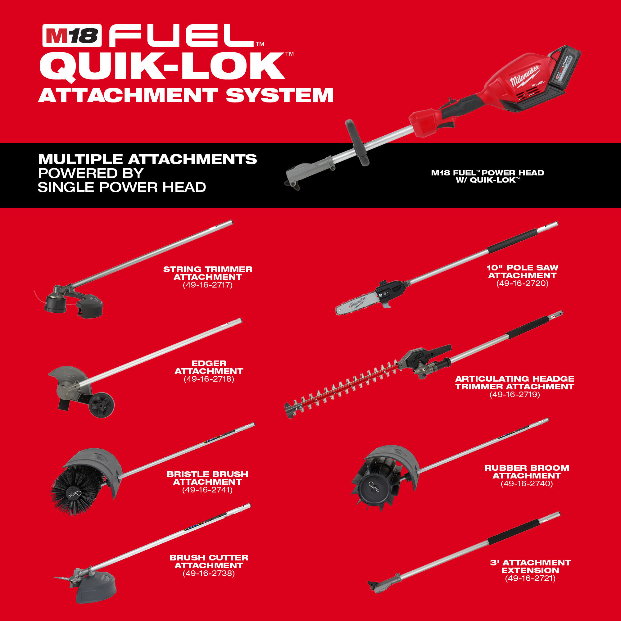 Milwaukee M18 Fuel Extension for use with M18 Fuel Hedge Trimmer