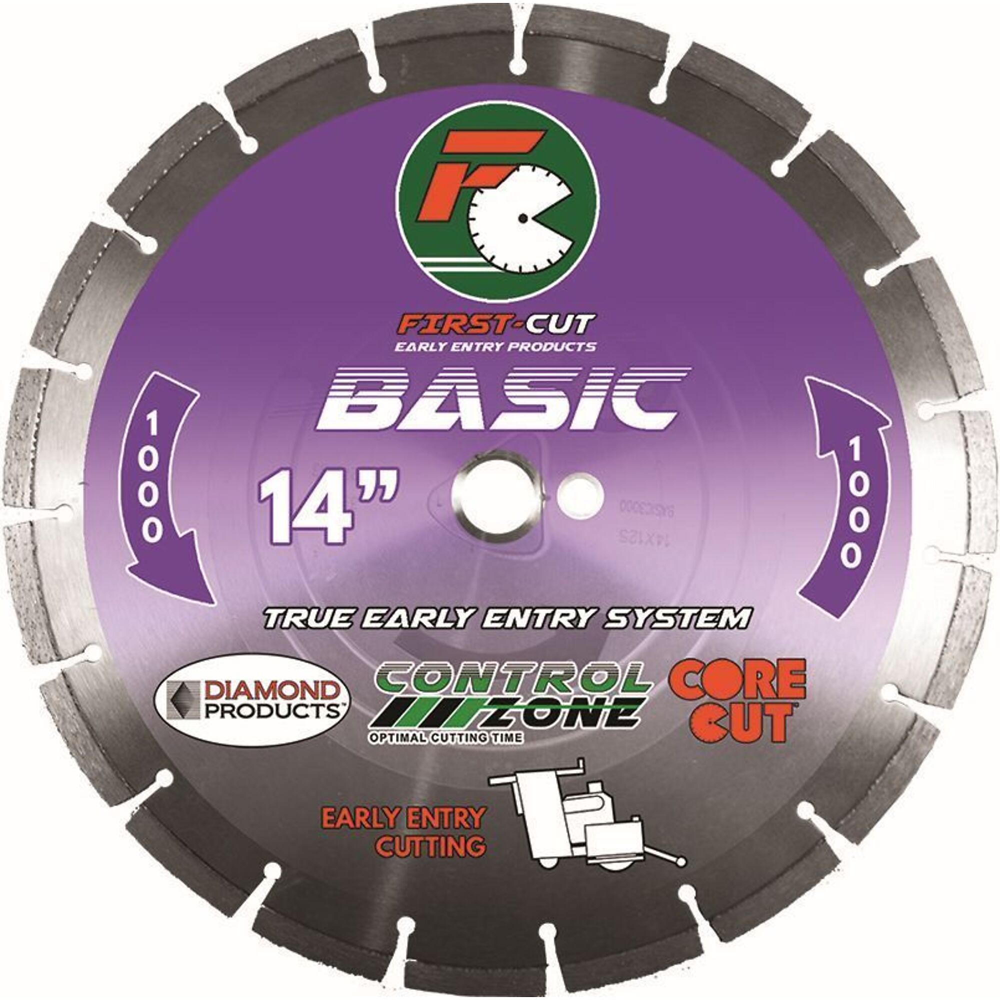 Diamond First-Cut Early Entry Blade — 8in. x .100 x 1in., Triangle Knockout, Model# 63056