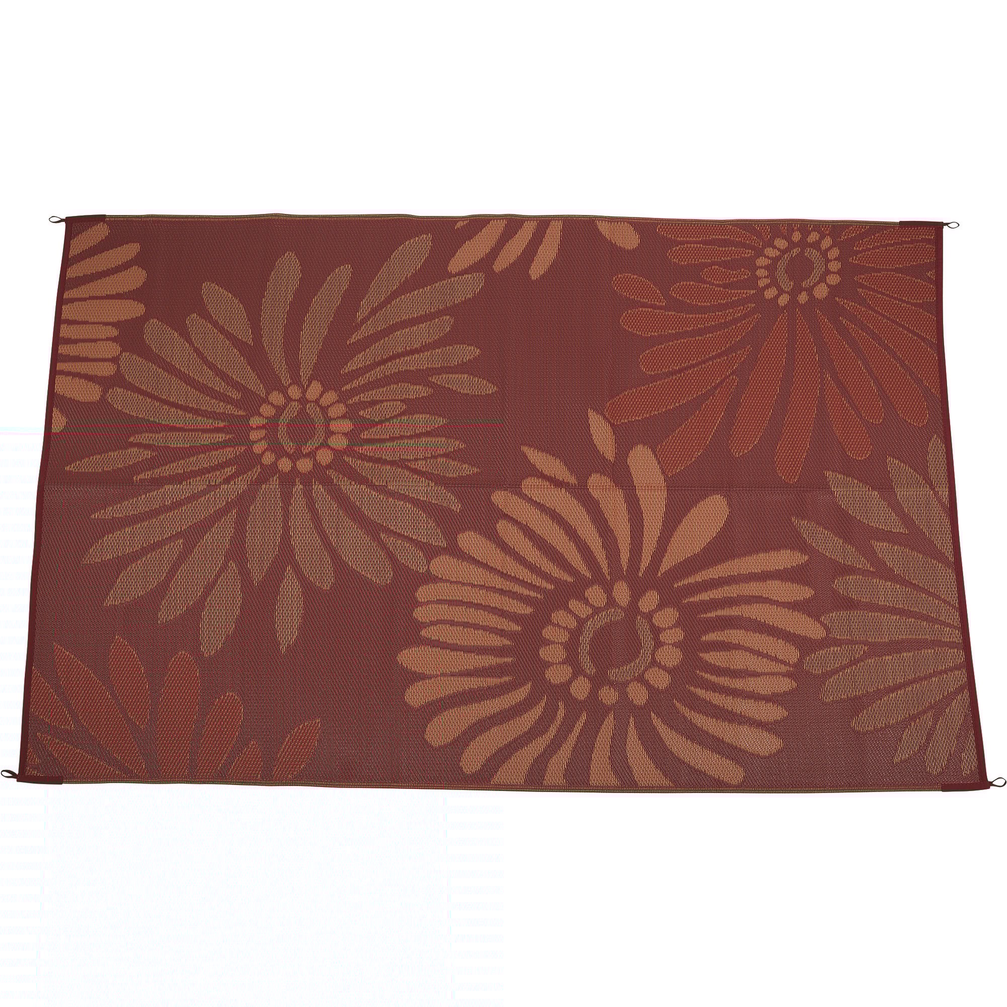 Outdoor Reversible Patio/RV Mat — 6ft. x 9ft., Red Floral Northern Tool