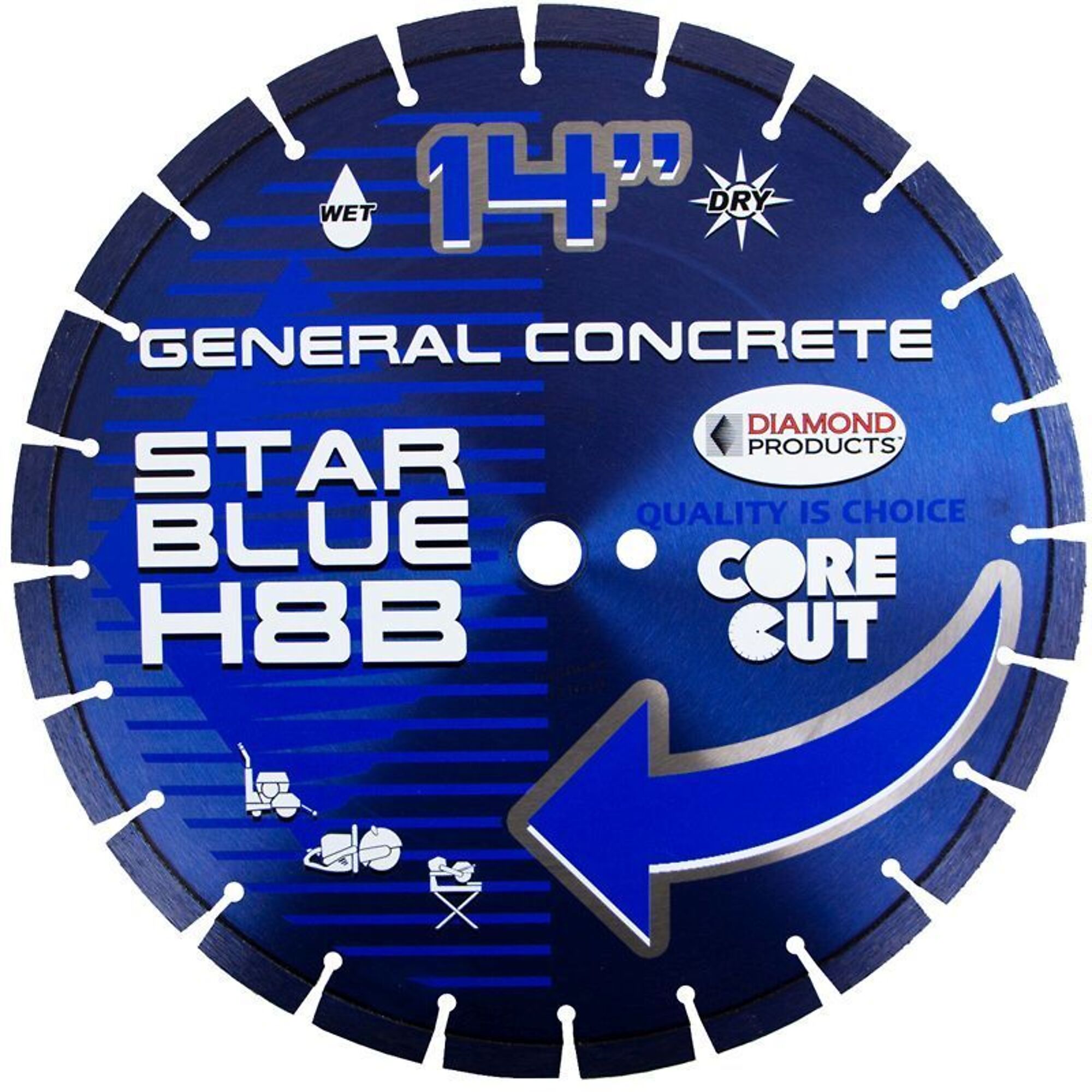 Diamond Star High Speed Blade — 14in. x 0.125in., Universal Arbor, Blue, Model# 85261