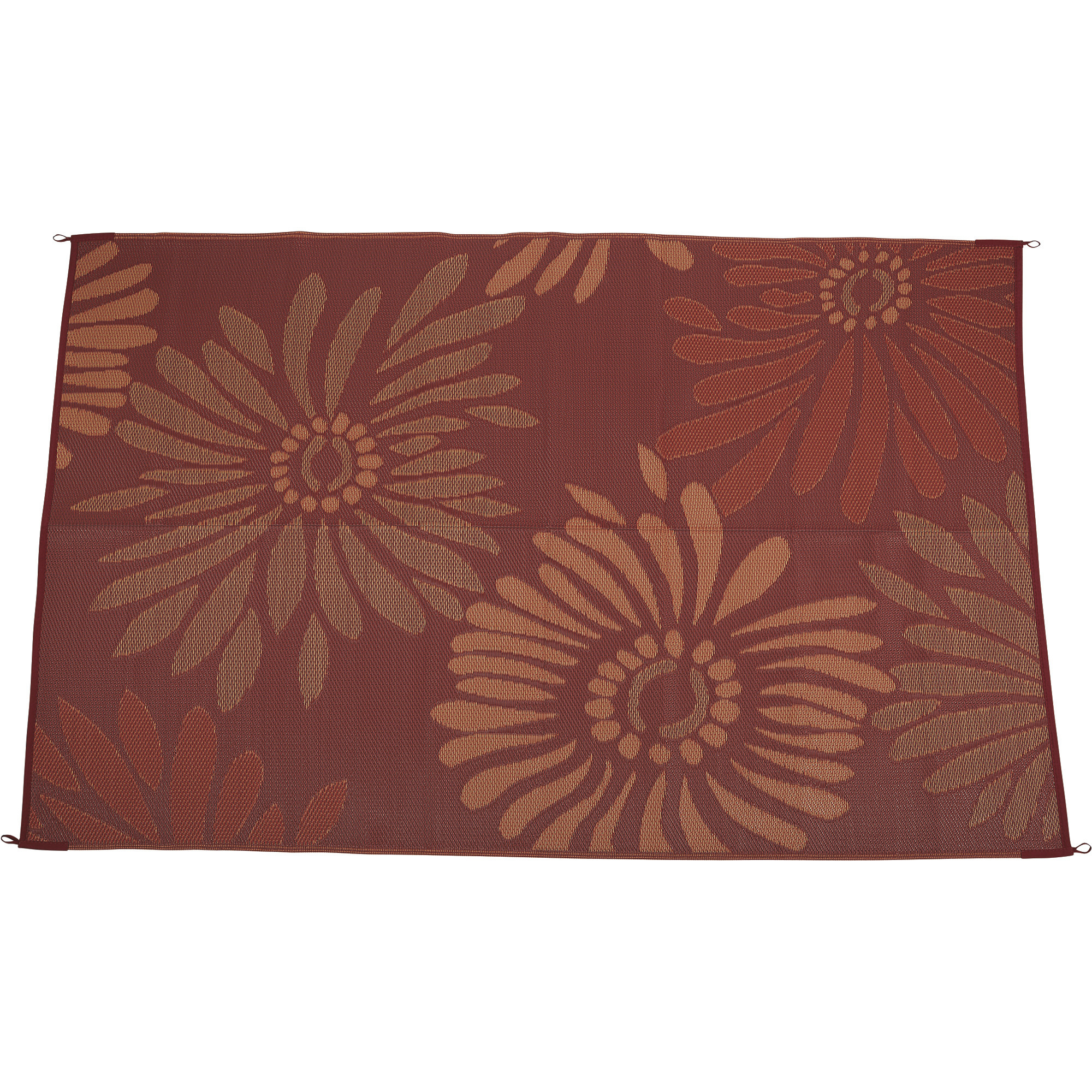 Outdoor Reversible Patio/RV Mat — 9ft. x 18ft., Red Floral Northern Tool