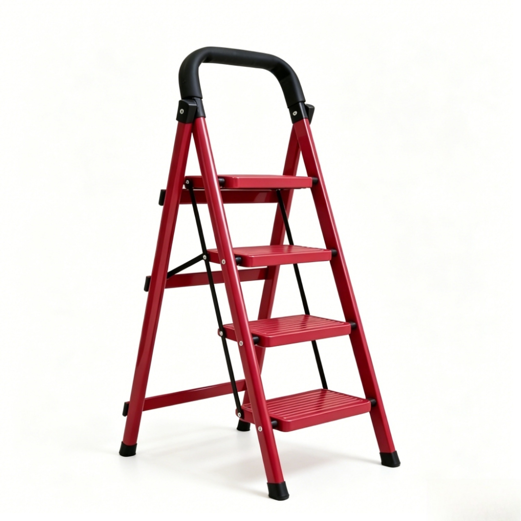 3 ft. Carbon Steel Lightweight Step Ladder (7 ft. Reach) with Sponge Armrest and Non-Marring Feet, 300 lb. Load Capacity