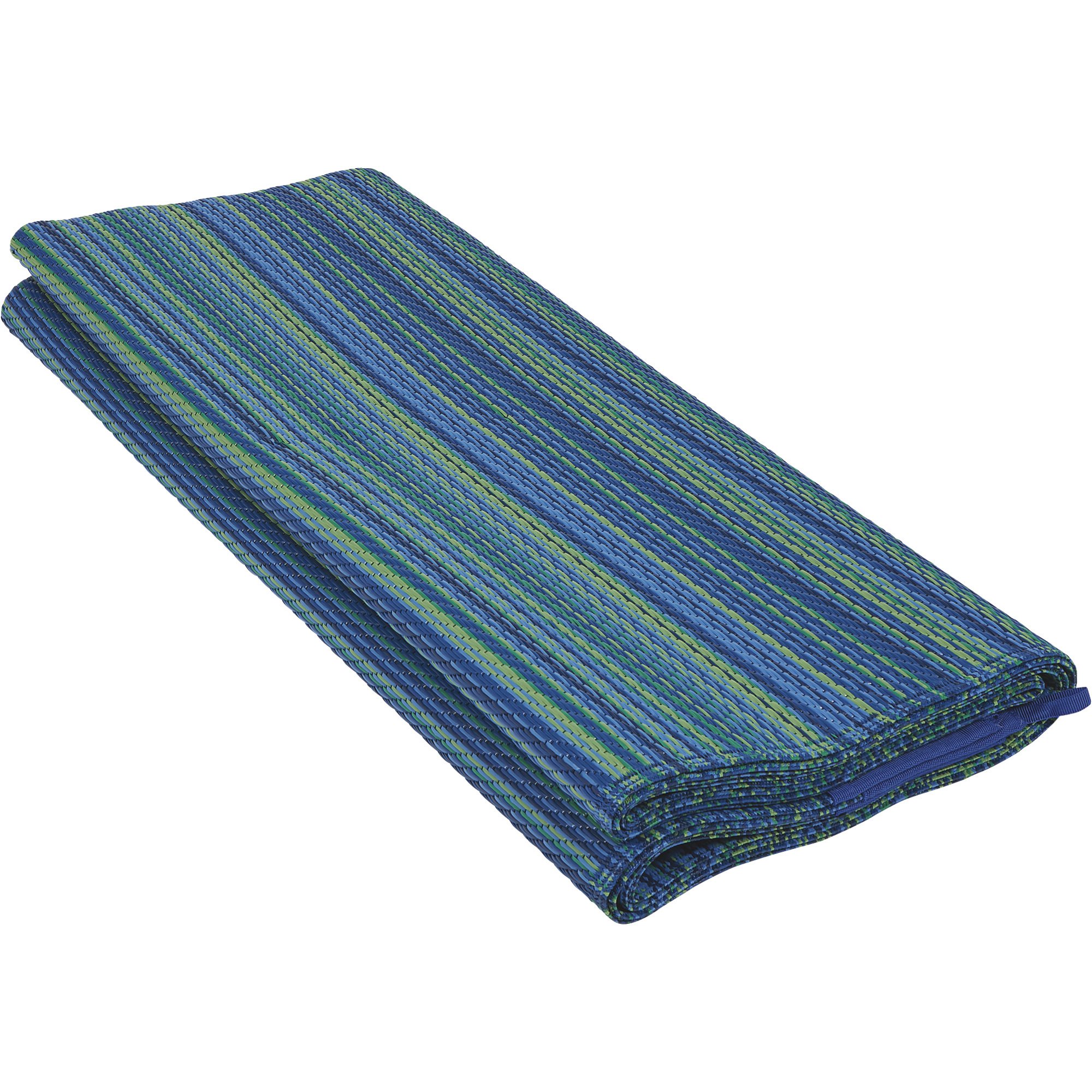 Outdoor Reversible Patio/RV Mat — 9ft. x 12ft., Blue Stripe | Northern Tool