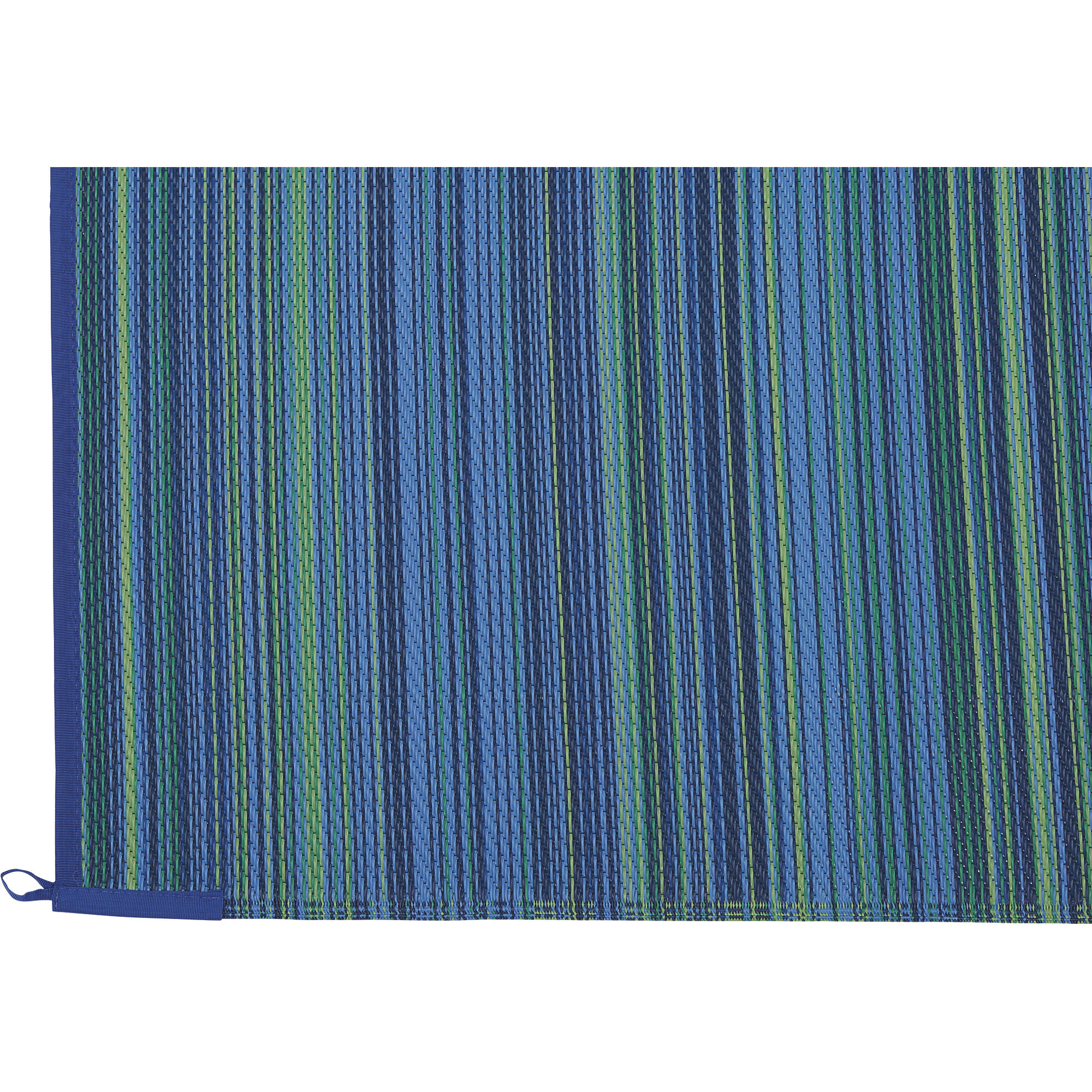 Outdoor Reversible Patio/RV Mat — 9ft. x 18ft., Blue Stripe | Northern Tool