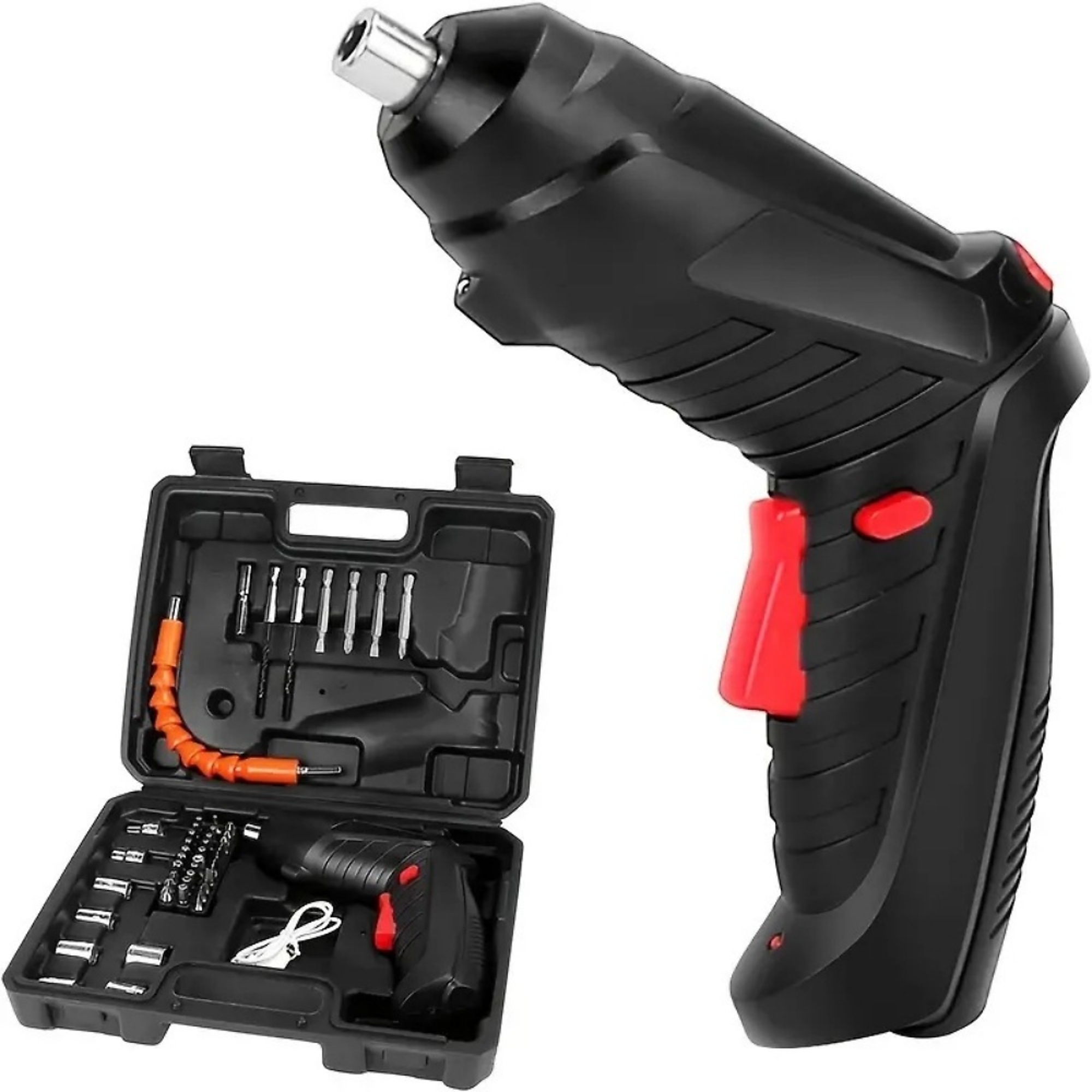 8-Amp Corded 1/4 in. Power Drill with Quick Releasing Chuck, High Power Motor, LED Light, USB Port