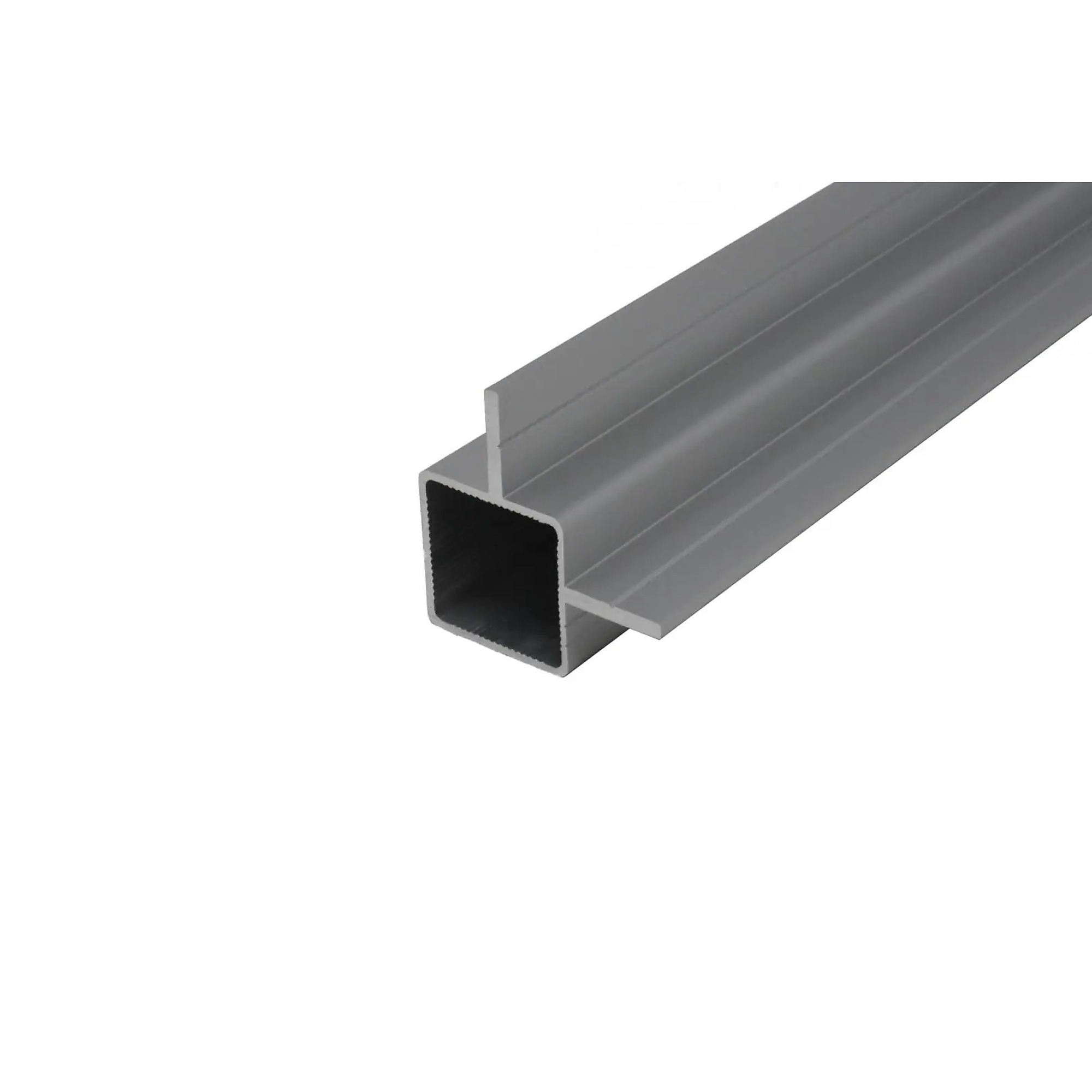EZTube Extruded Aluminum Tube — 72in. x 1in. x 1in., for 1/2in. Flush Panel, Silver, Model# 100-191-1QR-6