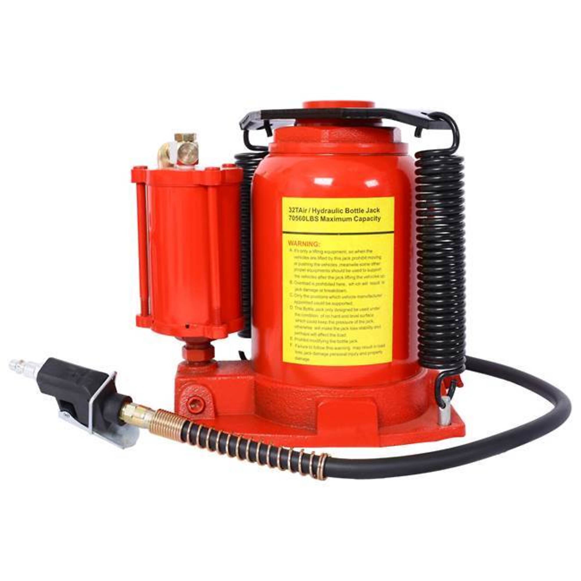 TMB Air Hydraulic Bottle Jack — 32 Ton, 70550 lbs. Capacity, Red, Model# BAC-W465P146641