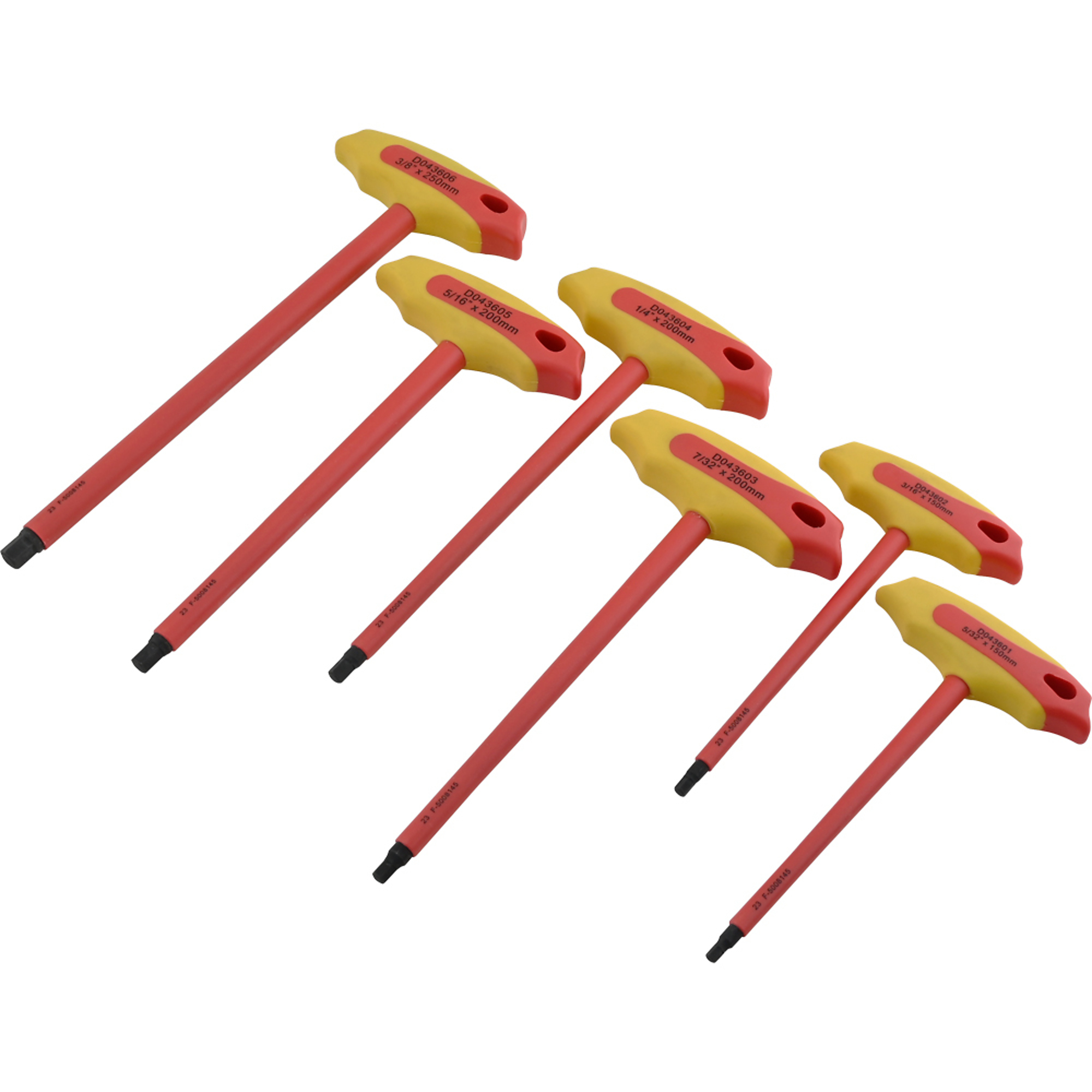 Dynamic Tools 6 Piece Insulated T-handle Hex Key Set, SAE
