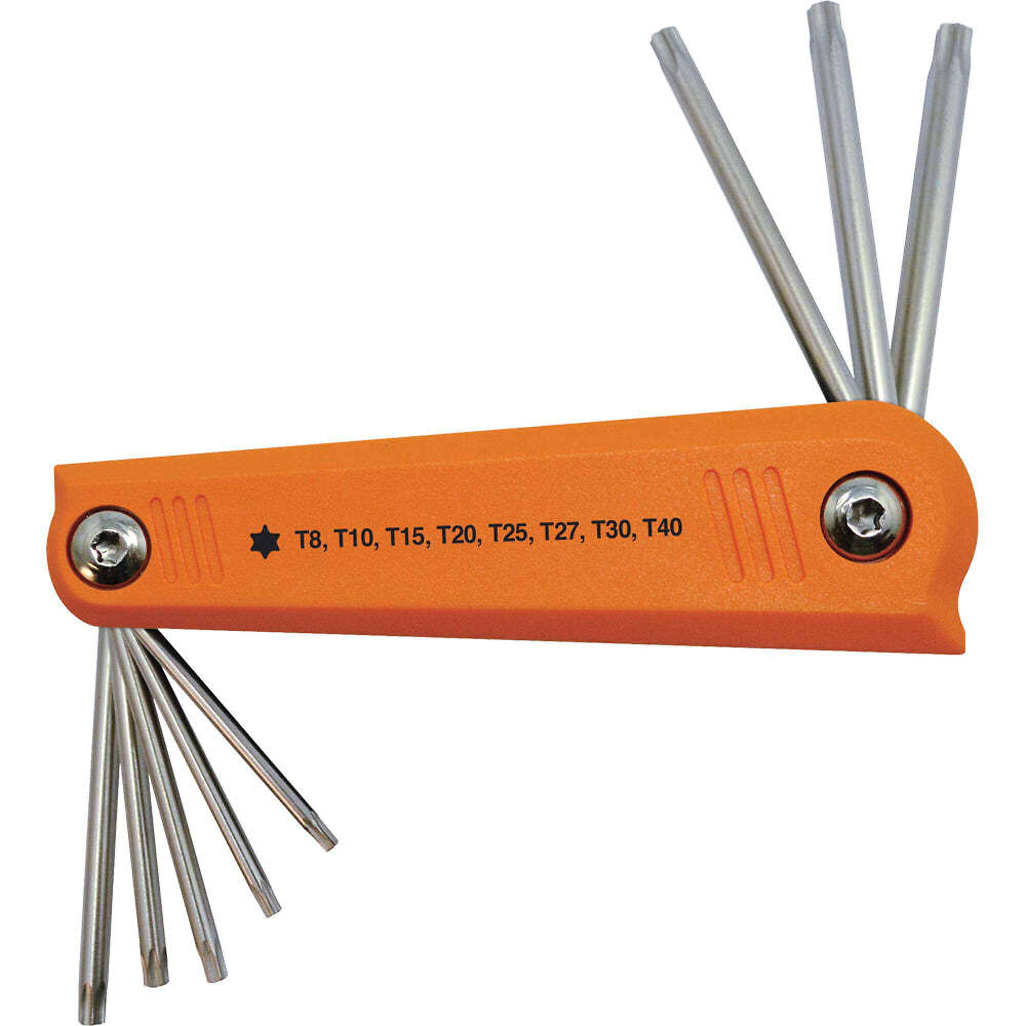 Dynamic Tools 8 Piece Torx® Folding Hex Key Set, T8 - T40