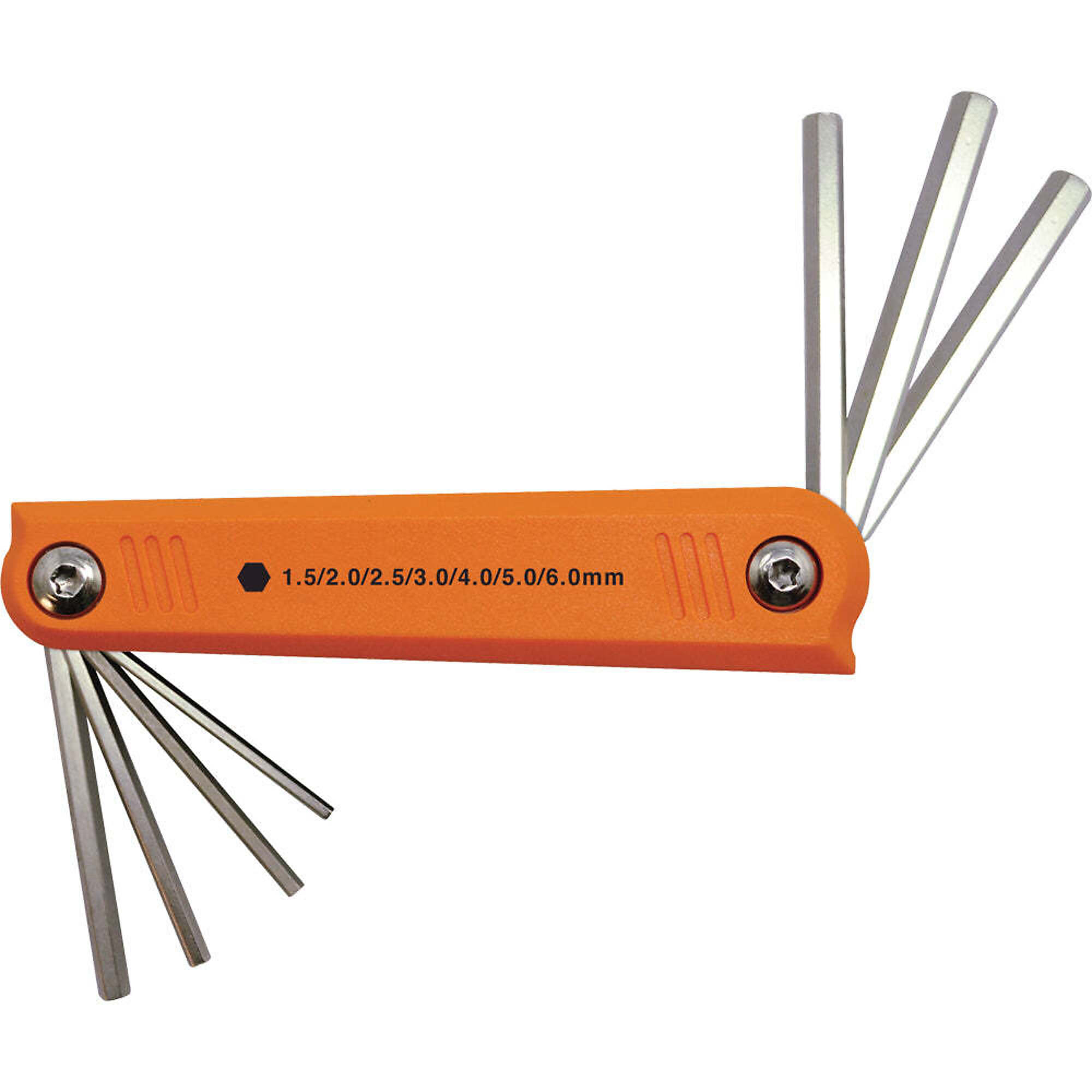 Dynamic Tools 7 Piece Metric Folding Hex Key Set, 1.5mm - 6mm