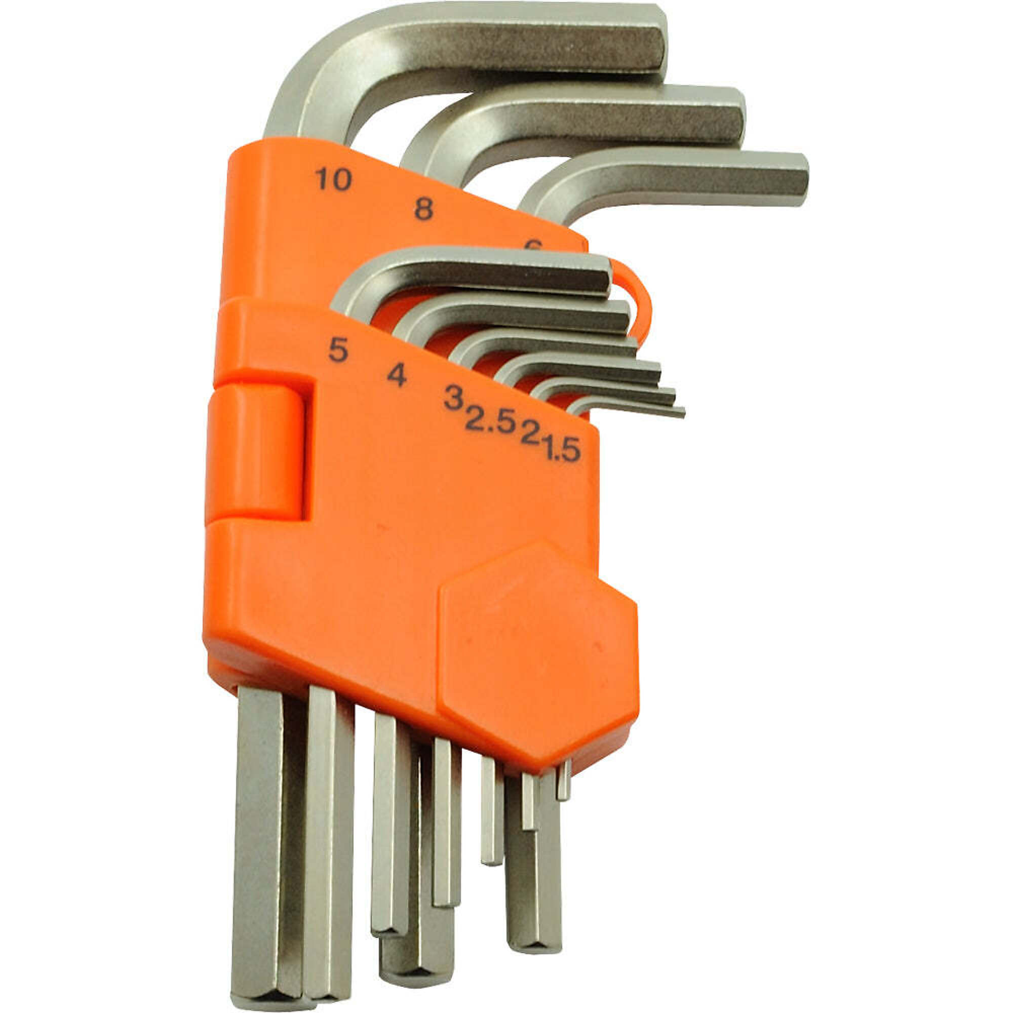 Dynamic Tools 9 Piece Metric Regular Hex Key Set, 1.5mm - 10mm