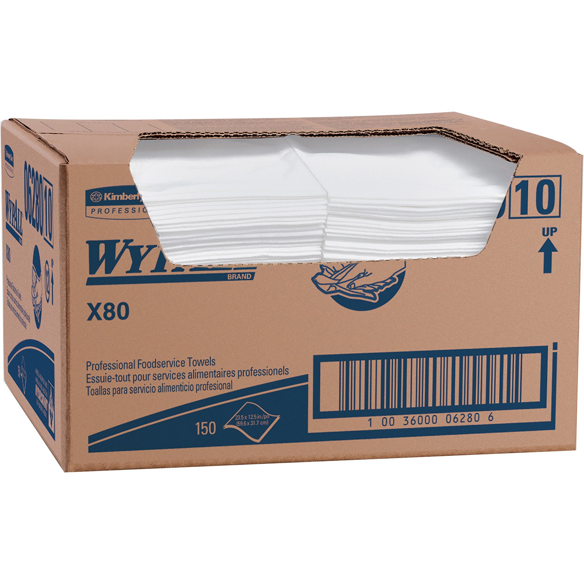 Kimberly-Clark WypAll X80 1/4-Fold Foodservice Towels — 150-Pk., White ...
